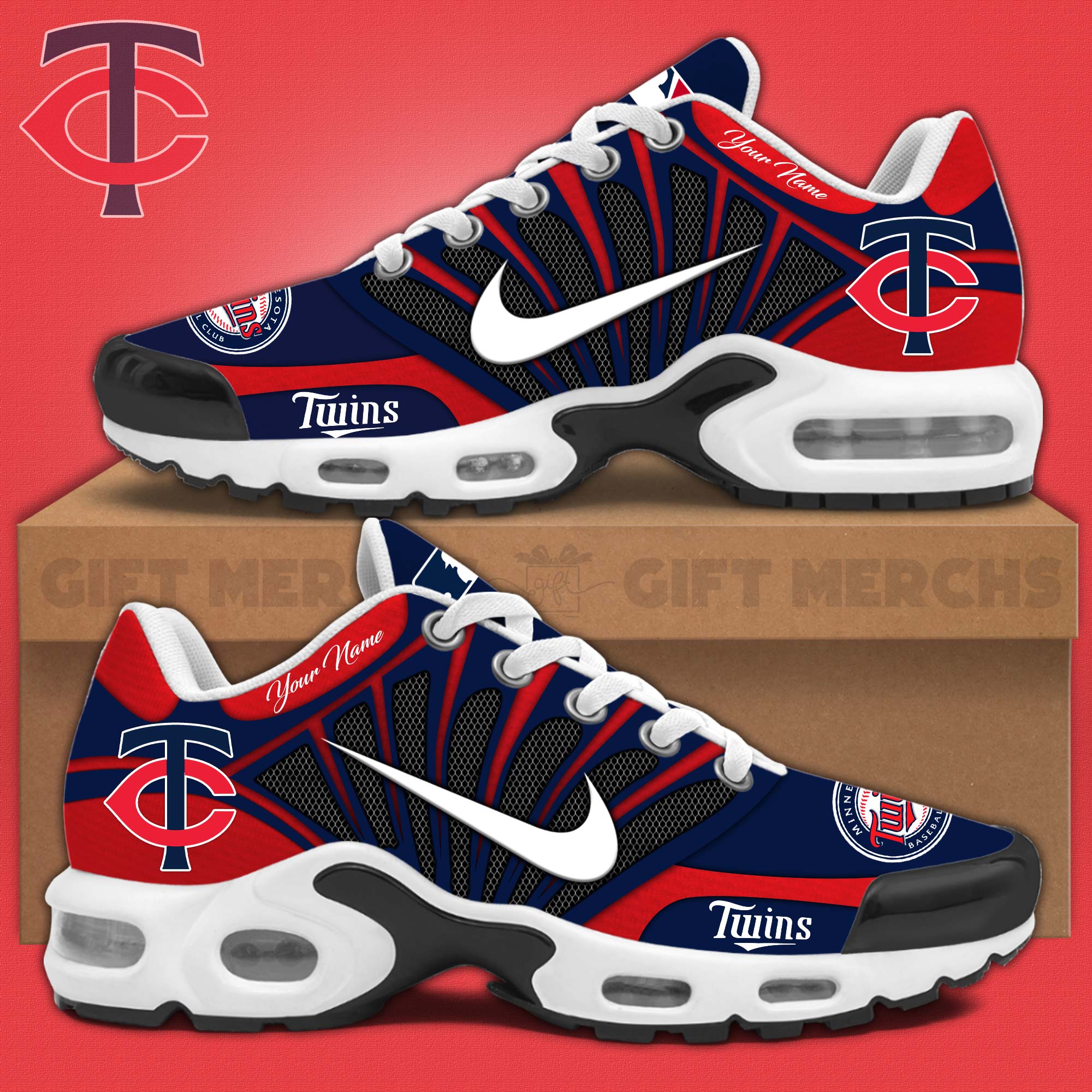 Ideafootwear Minnesota Twins TN Shoes Sneakers For Men And Women