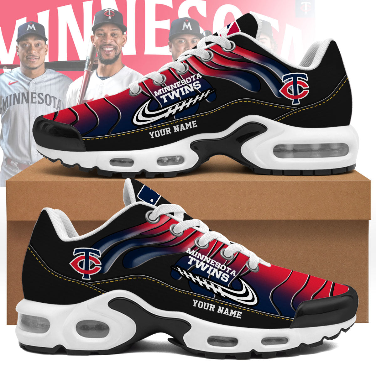 Ideafootwear Minnesota Twins TN Shoes Sneakers For Men And Women