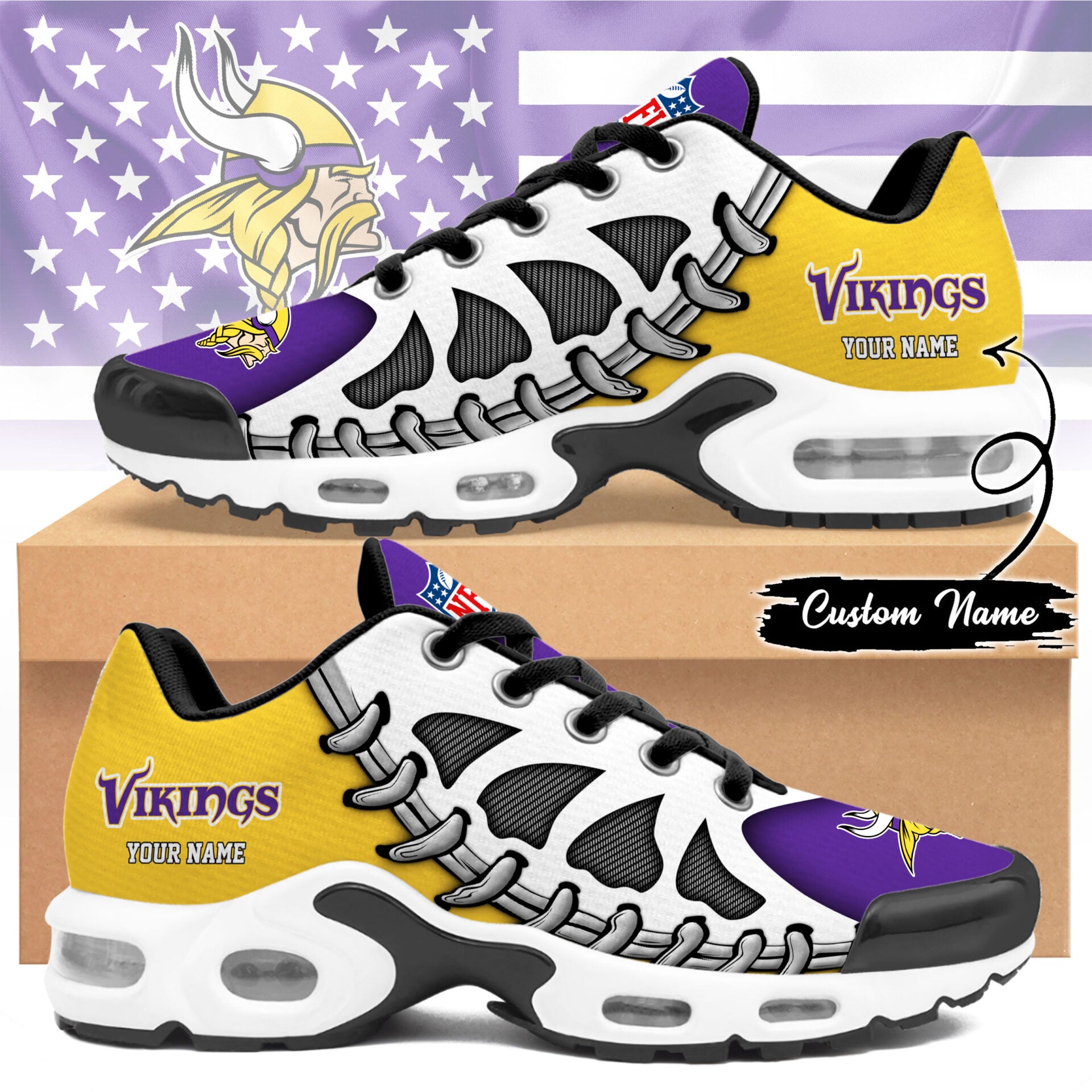 Ideafootwear Minnesota Vikings TN Shoes Sneakers For Men And Women