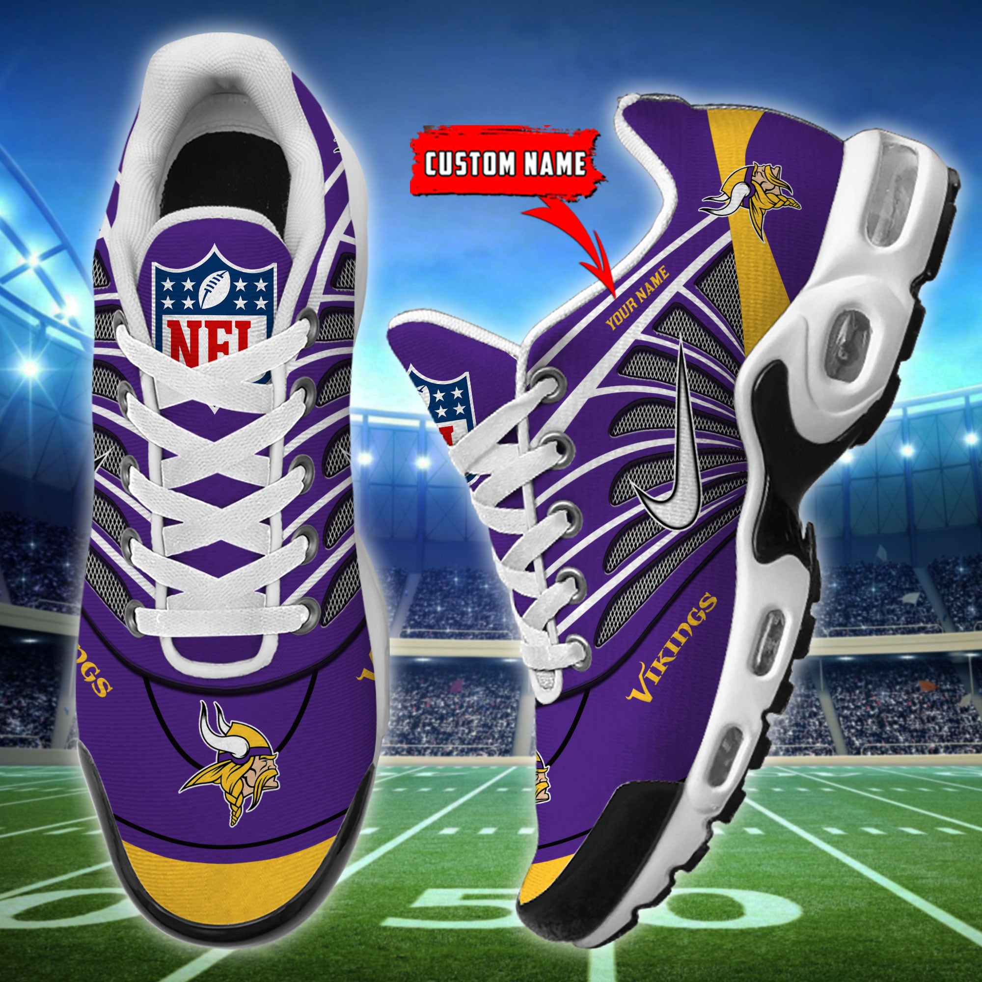 Ideafootwear Minnesota Vikings TN Shoes Sneakers For Men And Women
