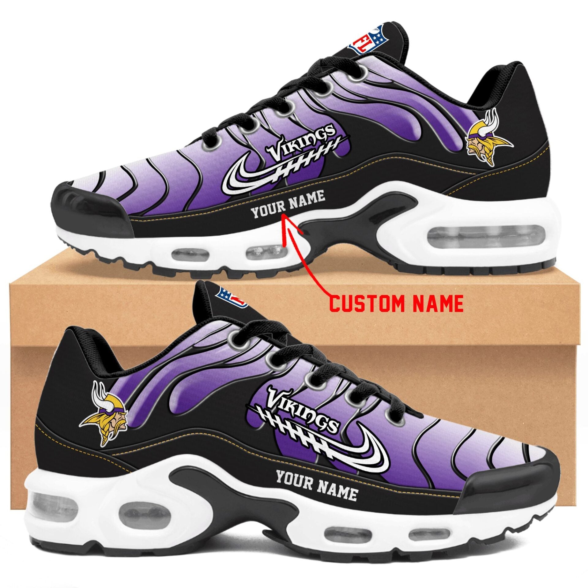 Ideafootwear Minnesota Vikings TN Shoes Sneakers For Men And Women