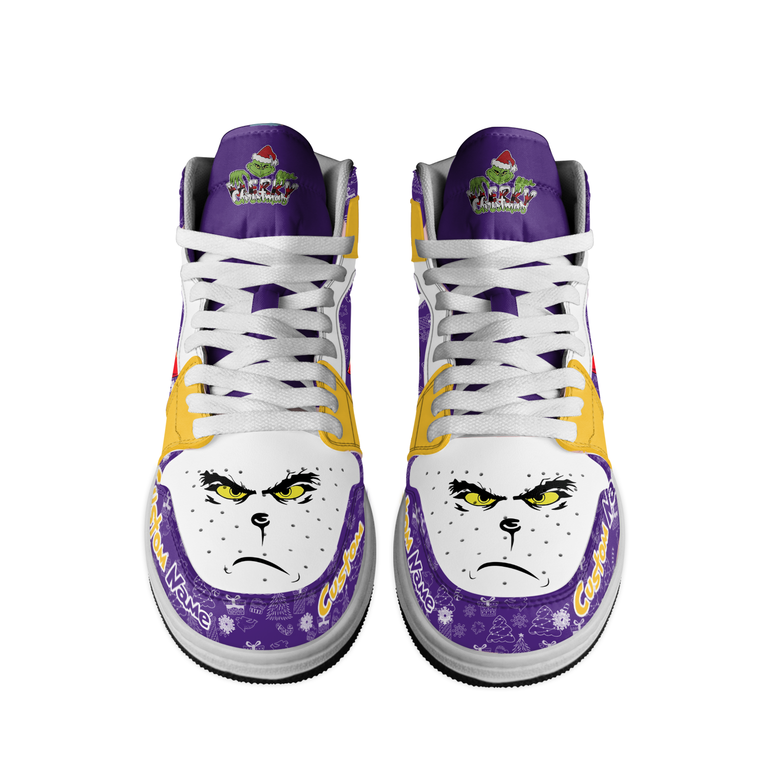 Ideafootwear Minnesota Vikings x The Grinch x Christmas AJ1 High Sneakers Shoes For Men And Women
