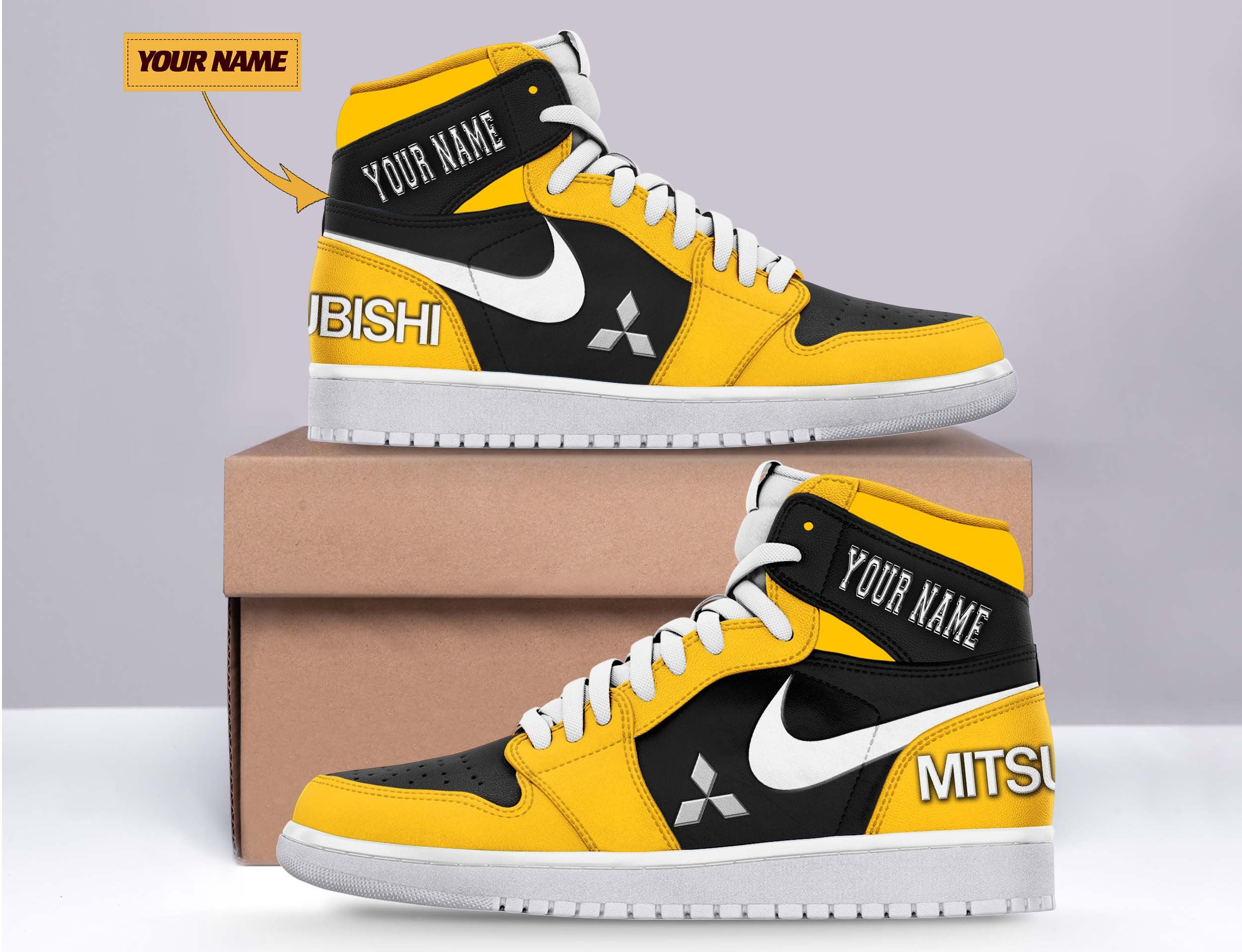 Ideafootwear Mitsubishi AJ1 High Sneakers Shoes For Men And Women
