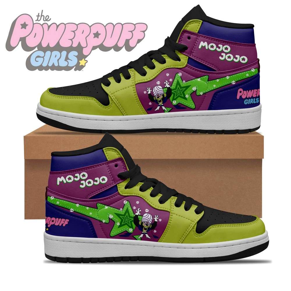 Ideafootwear Mojo Jojo The Powerpuff Girls AJ1 High Sneakers Shoes For Men And Women
