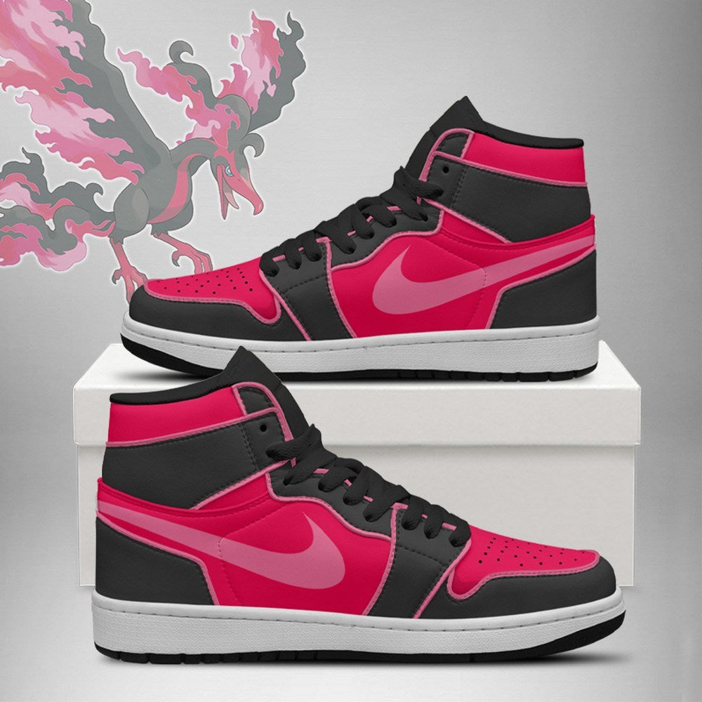 Ideafootwear Moltres Red AJ1 High Sneakers Shoes For Men And Women