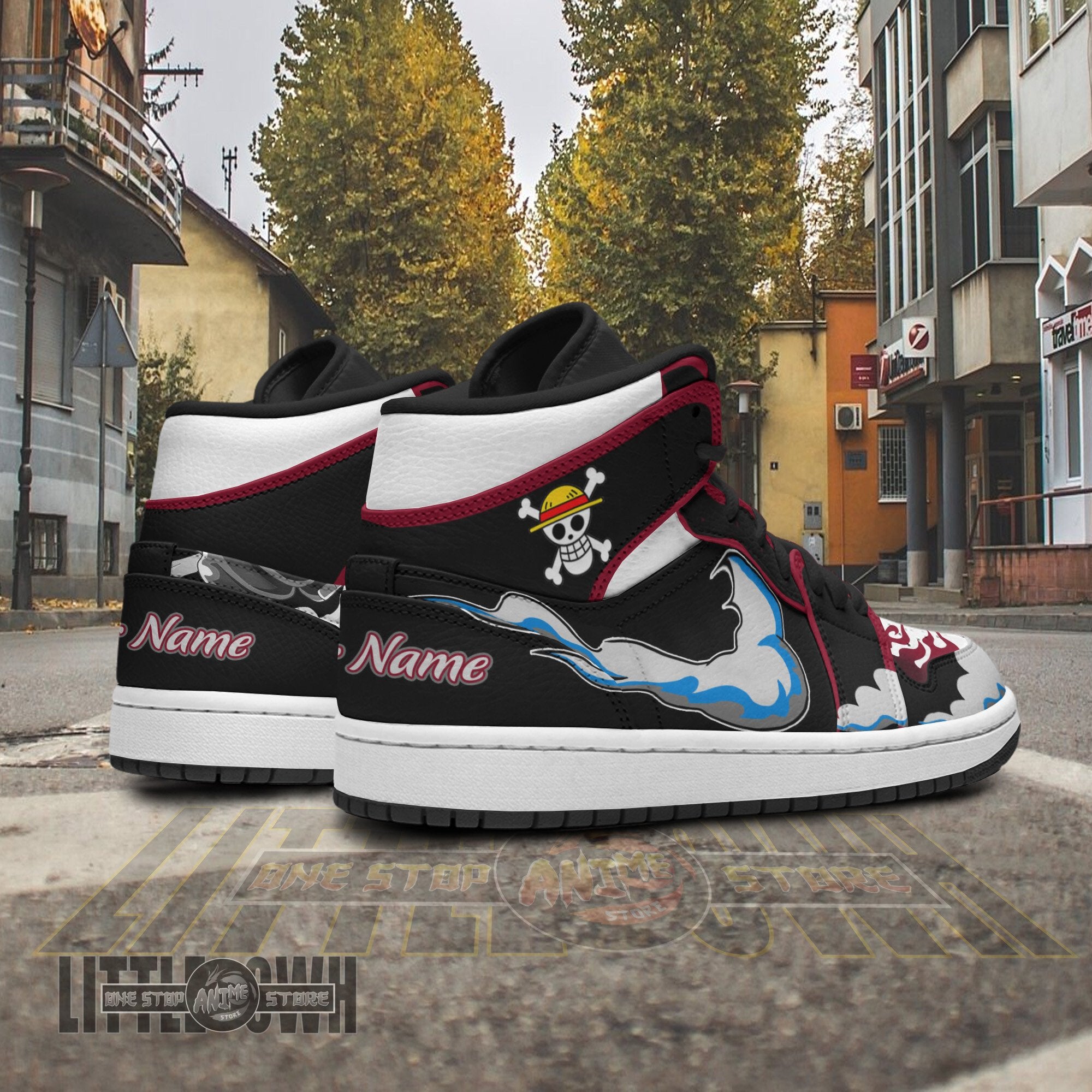 Ideafootwear Monkey D Luffy AJ1 High Sneakers Shoes For Men And Women