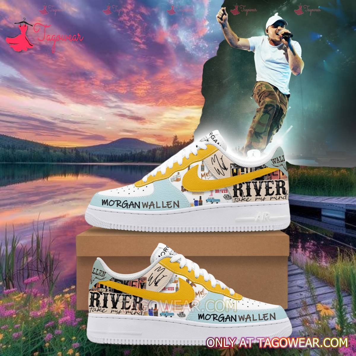 Ideafootwear Morgan Wallen Air Low-Top Sneakers Shoes For Men And Women 1