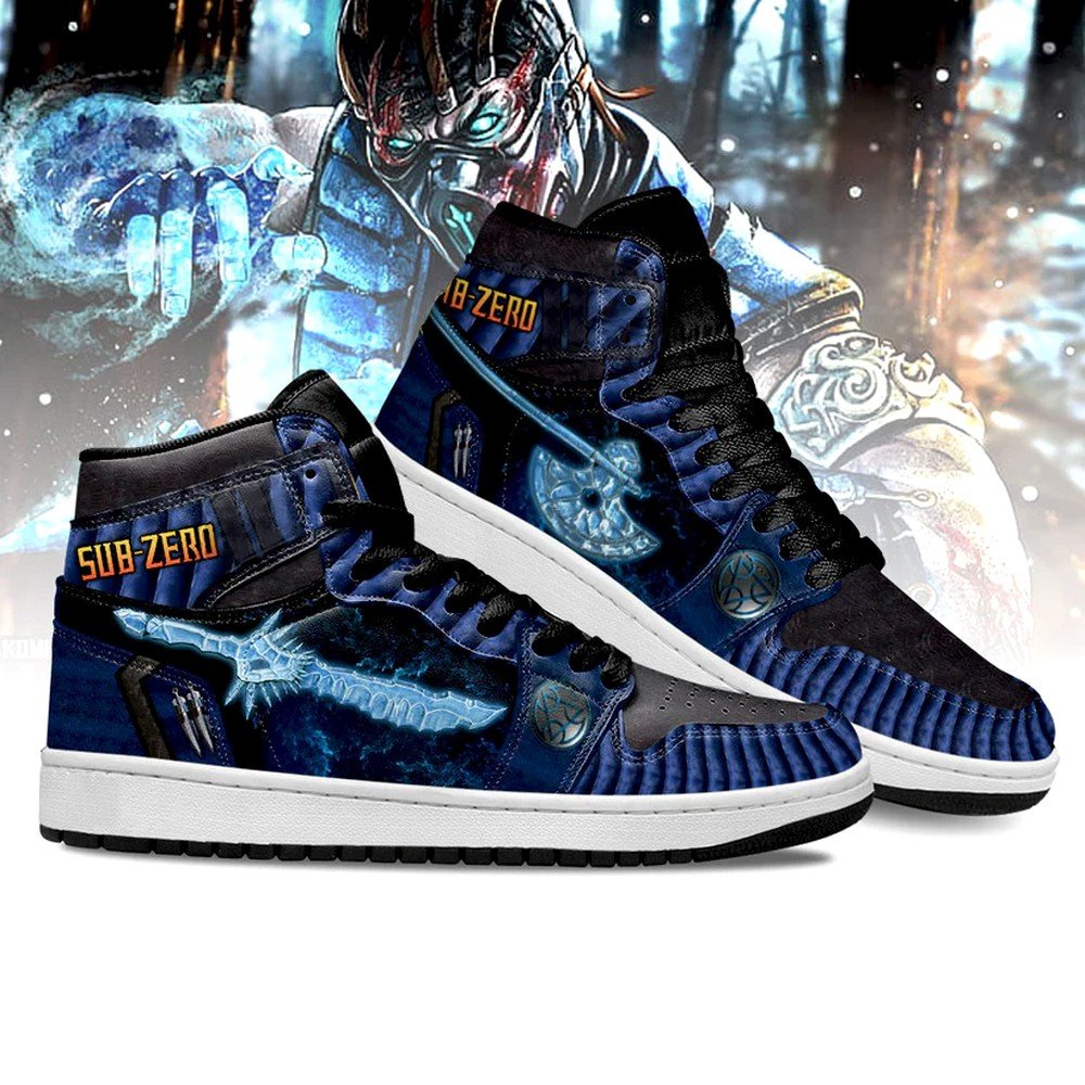Ideafootwear Mortal Kombat Sub-zero AJ1 High Sneakers Shoes For Men And Women