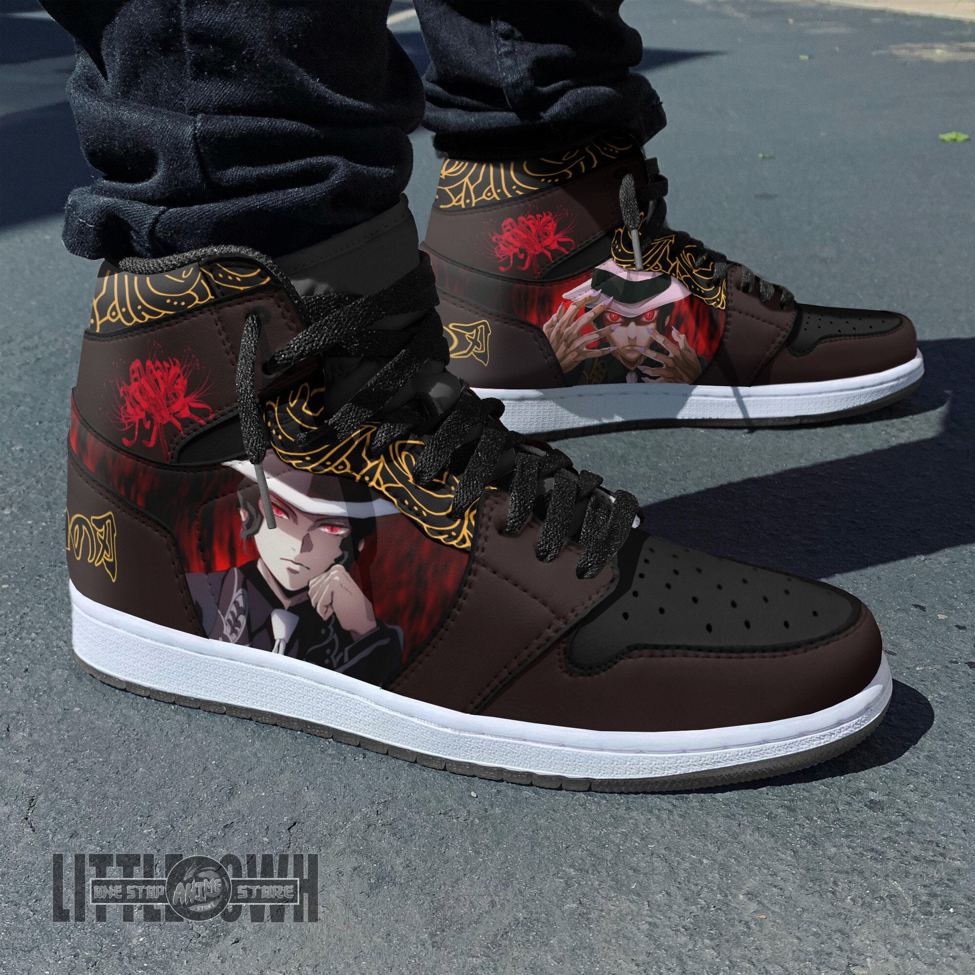 Ideafootwear Muzan Kibutsuji AJ1 High Sneakers Shoes For Men And Women
