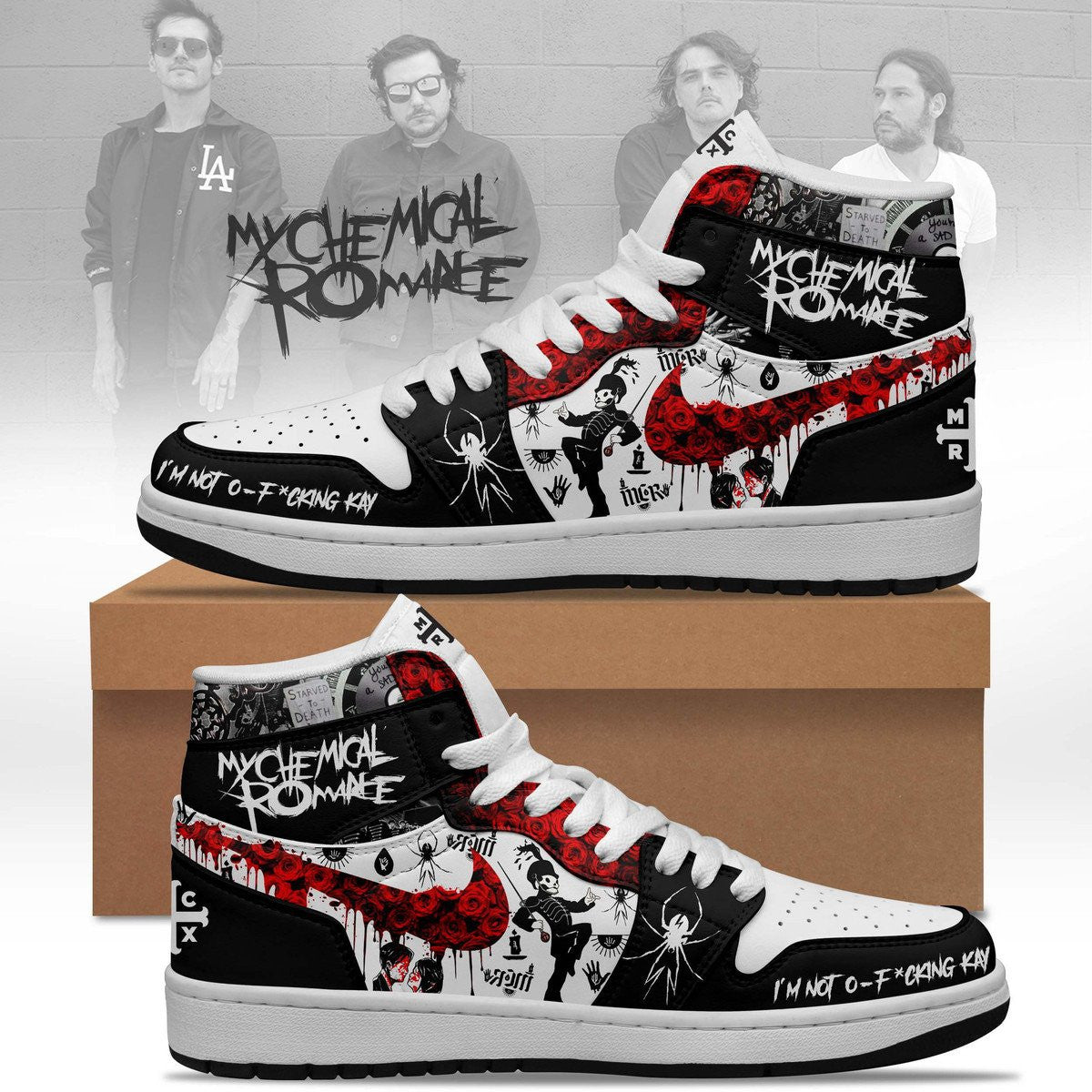 Ideafootwear My Chemical Romance AJ1 High Sneakers Shoes For Men And Women