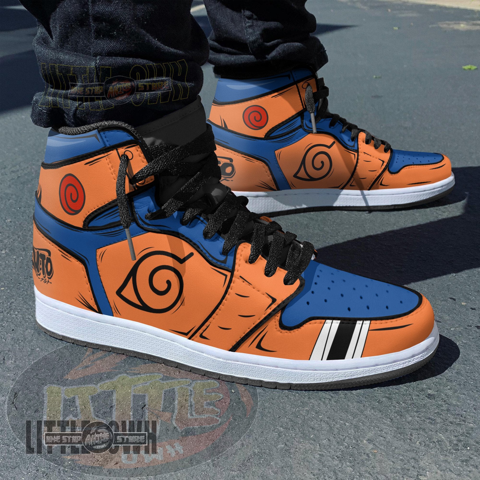 Ideafootwear Naruto Kid AJ1 High Sneakers Shoes For Men And Women