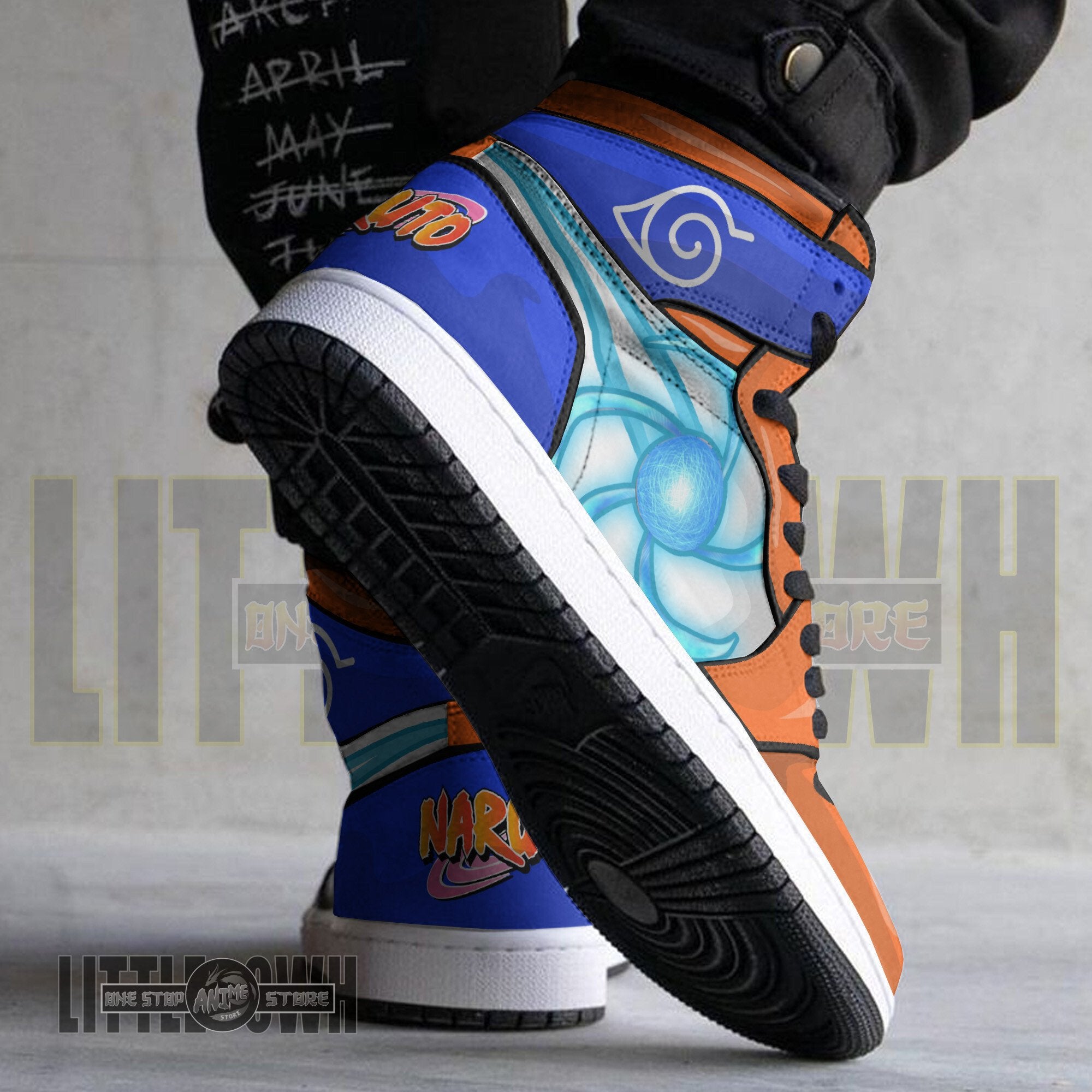 Ideafootwear Naruto Rasengan AJ1 High Sneakers Shoes For Men And Women
