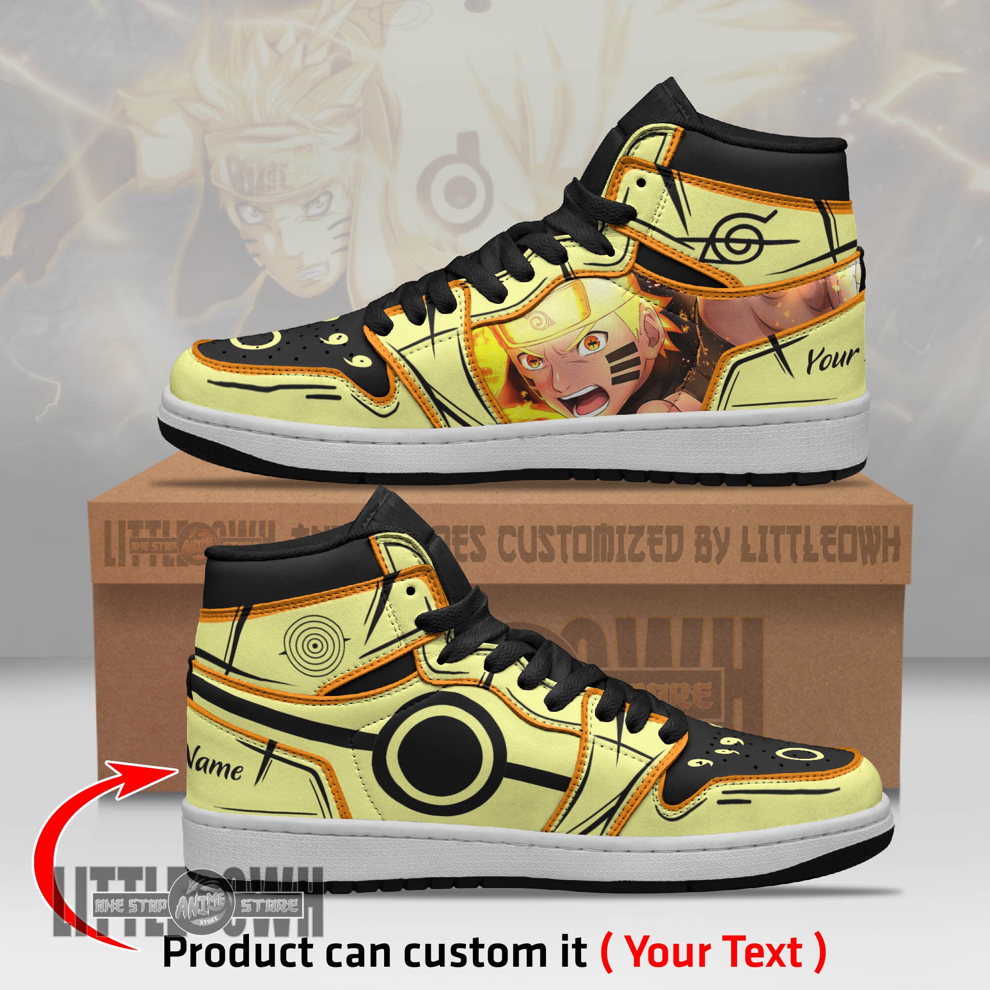 Ideafootwear Naruto Sage AJ1 High Sneakers Shoes For Men And Women