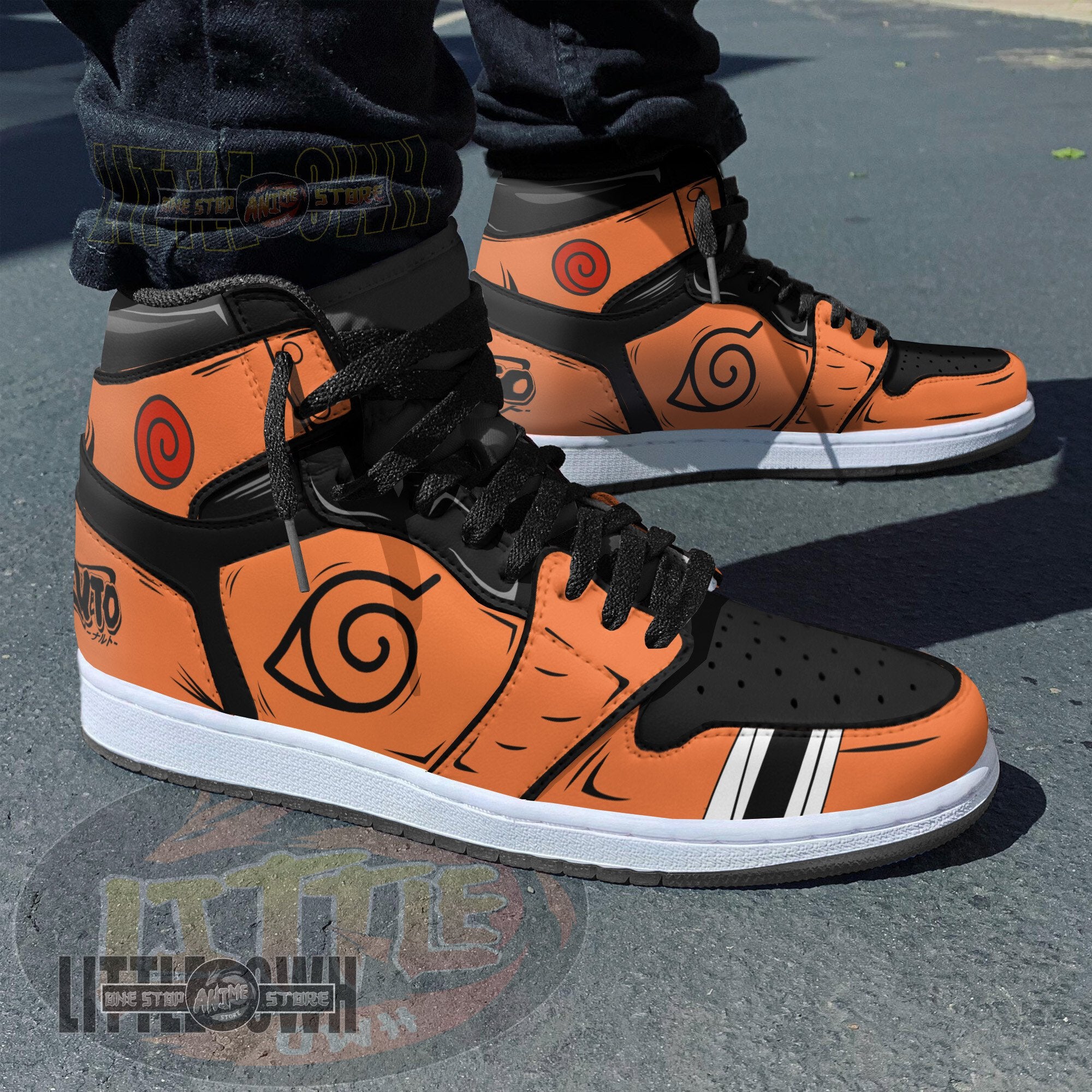 Ideafootwear Naruto Shippuden AJ1 High Sneakers Shoes For Men And Women