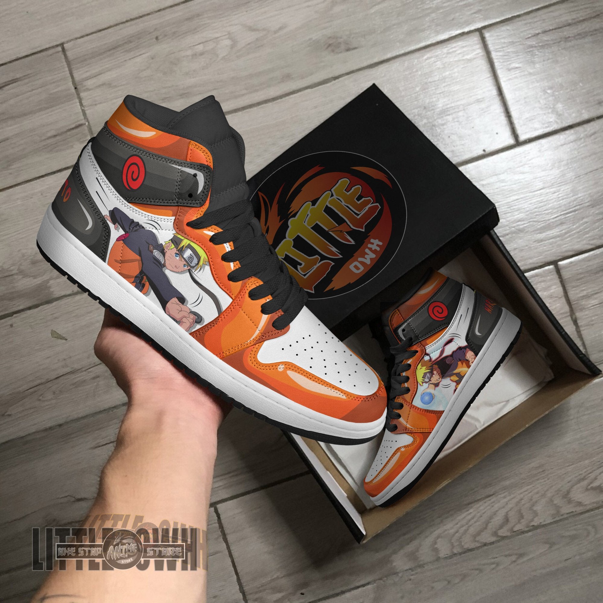 Ideafootwear Naruto Uzumaki AJ1 High Sneakers Shoes For Men And Women