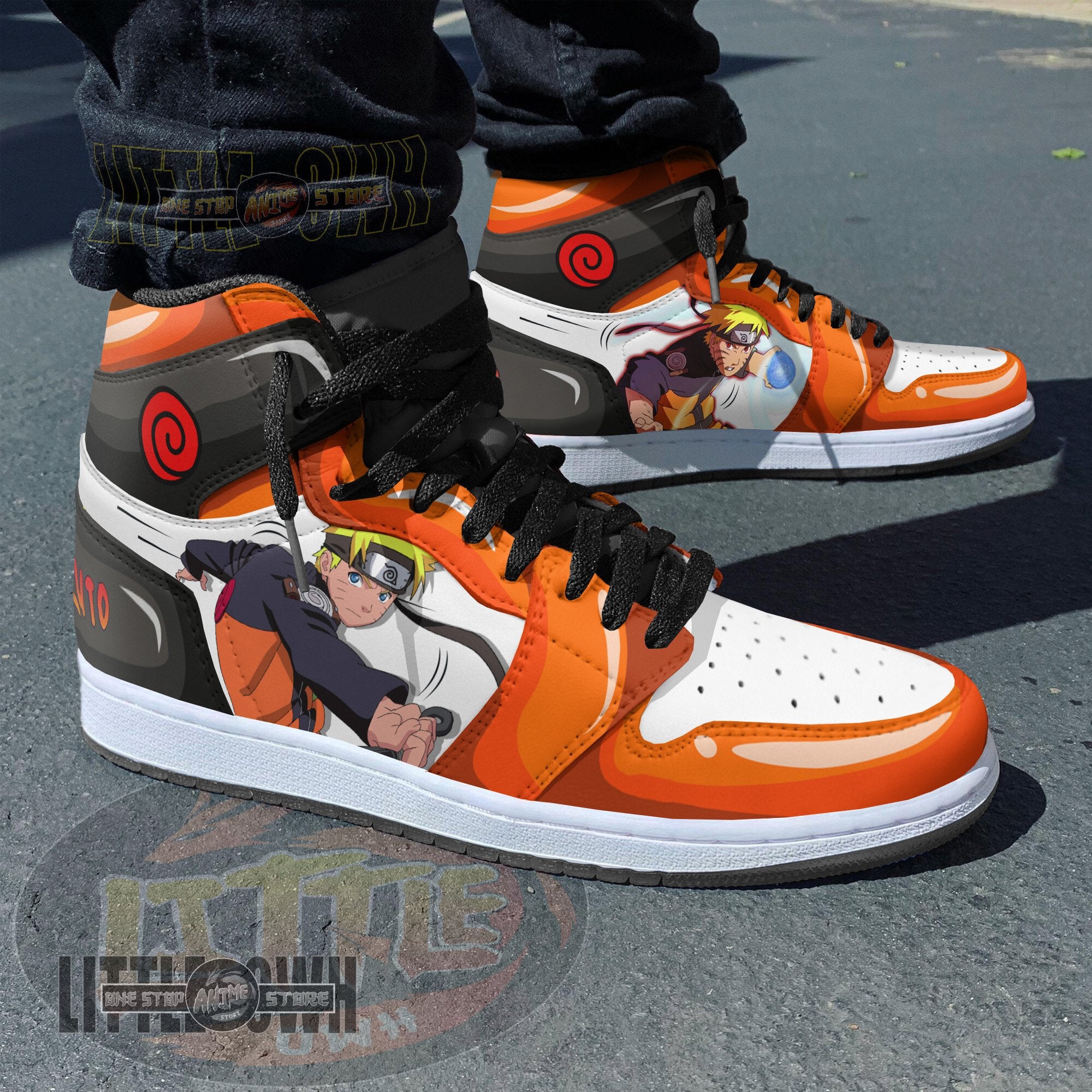 Ideafootwear Naruto Uzumaki AJ1 High Sneakers Shoes For Men And Women