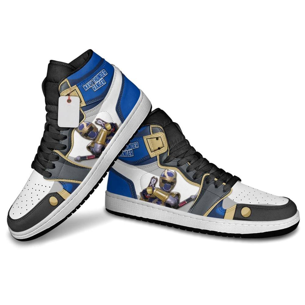 Ideafootwear Navy Thunder Ranger Movie AJ1 High Sneakers Shoes For Men And Women
