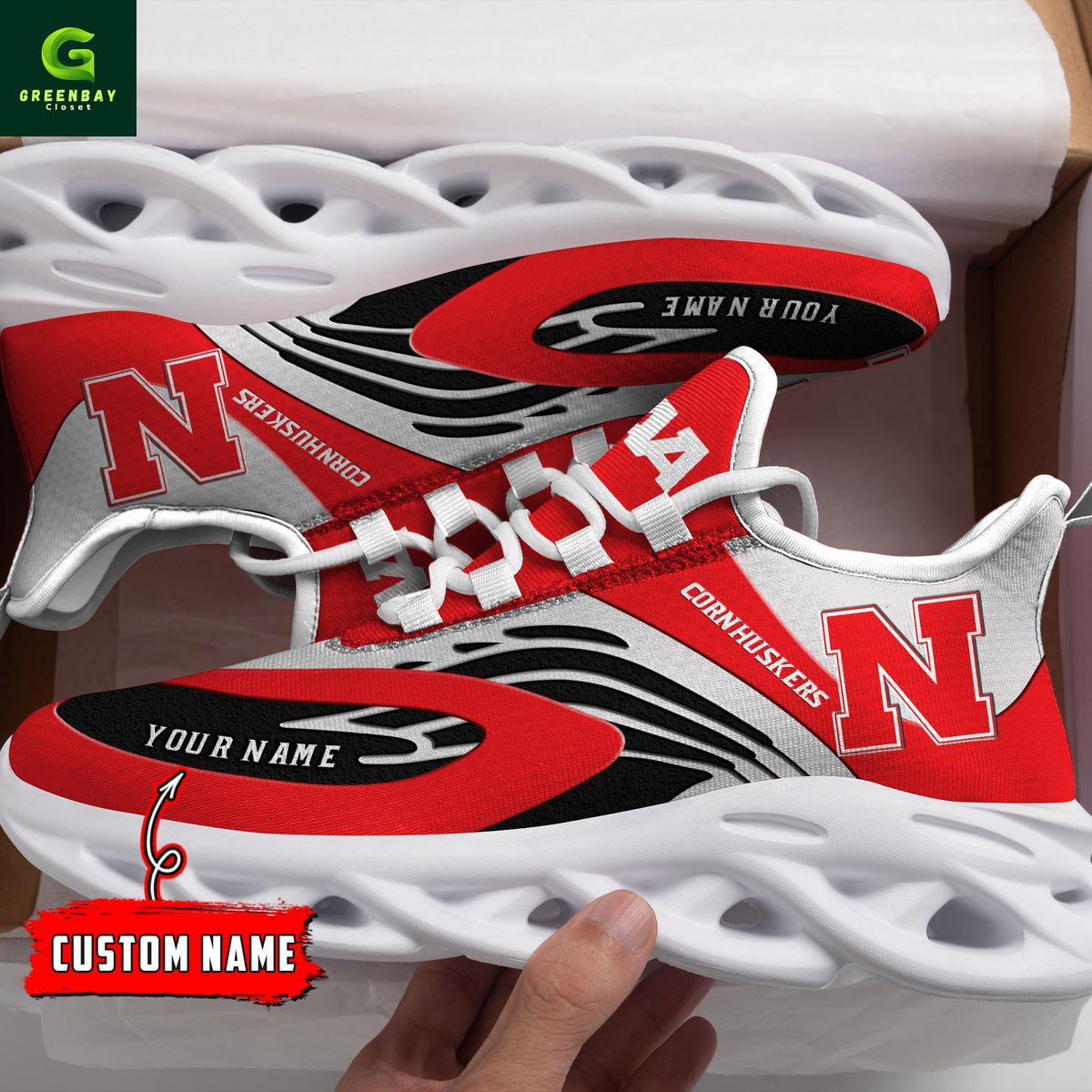 Ideafootwear Nebraska Cornhuskers Max Soul Shoes Sneakers For Men And Women
