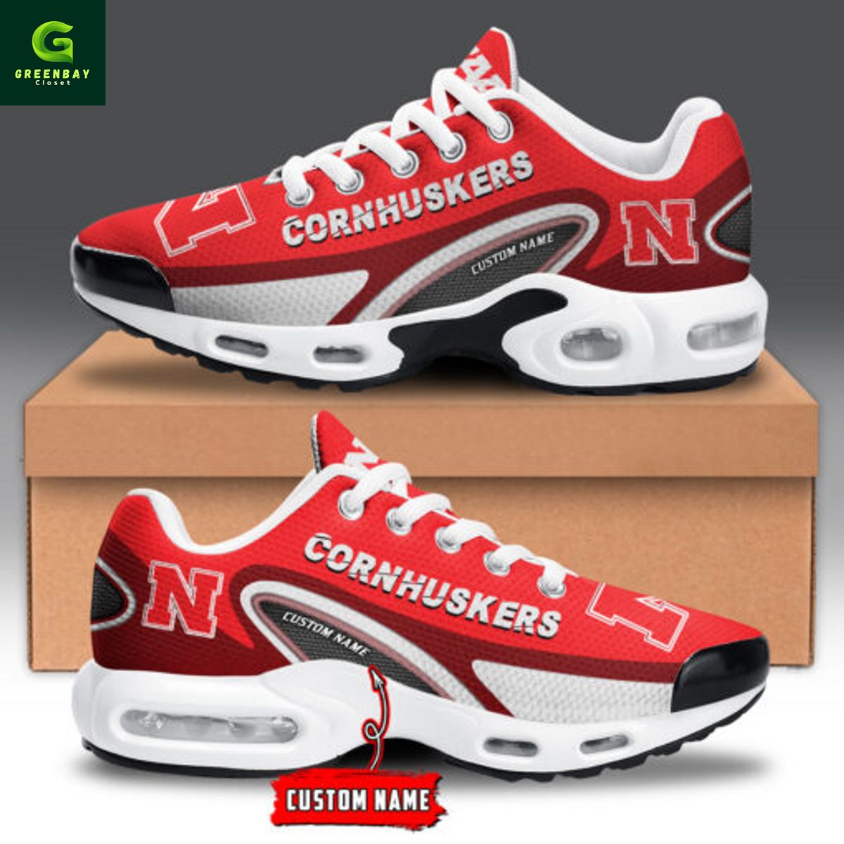 Ideafootwear Nebraska Cornhuskers TN Shoes Sneakers For Men And Women