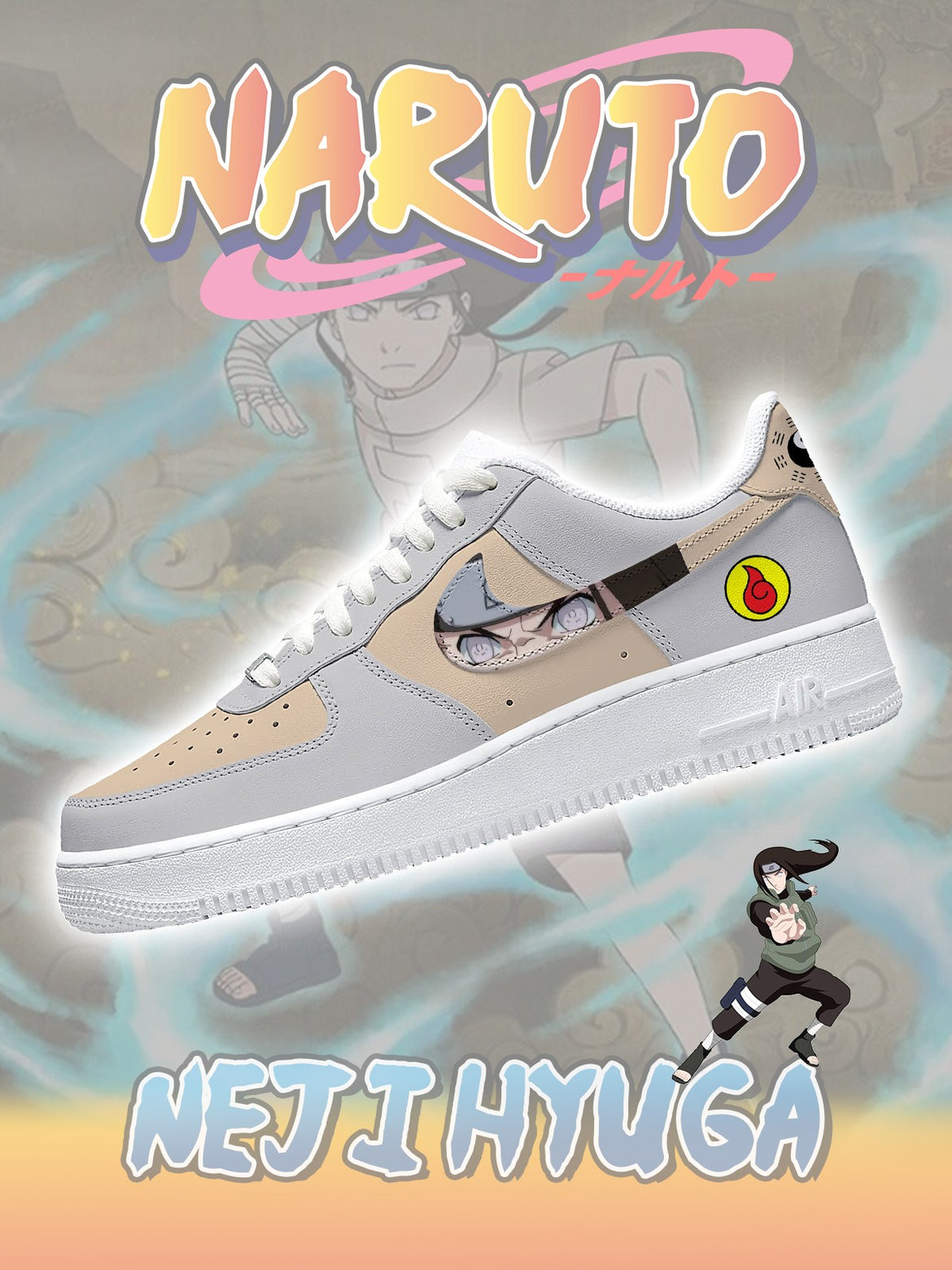 Ideafootwear Neji HyugaCustom Air Low-Top Sneakers Shoes For Men And Women 1