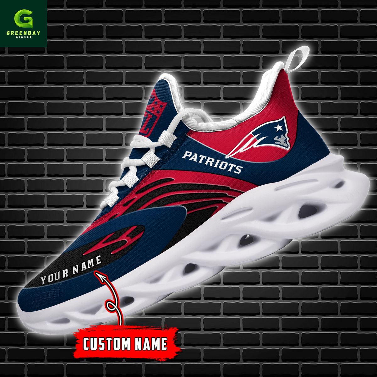 Ideafootwear New England Patriots Max Soul Shoes Sneakers For Men And Women