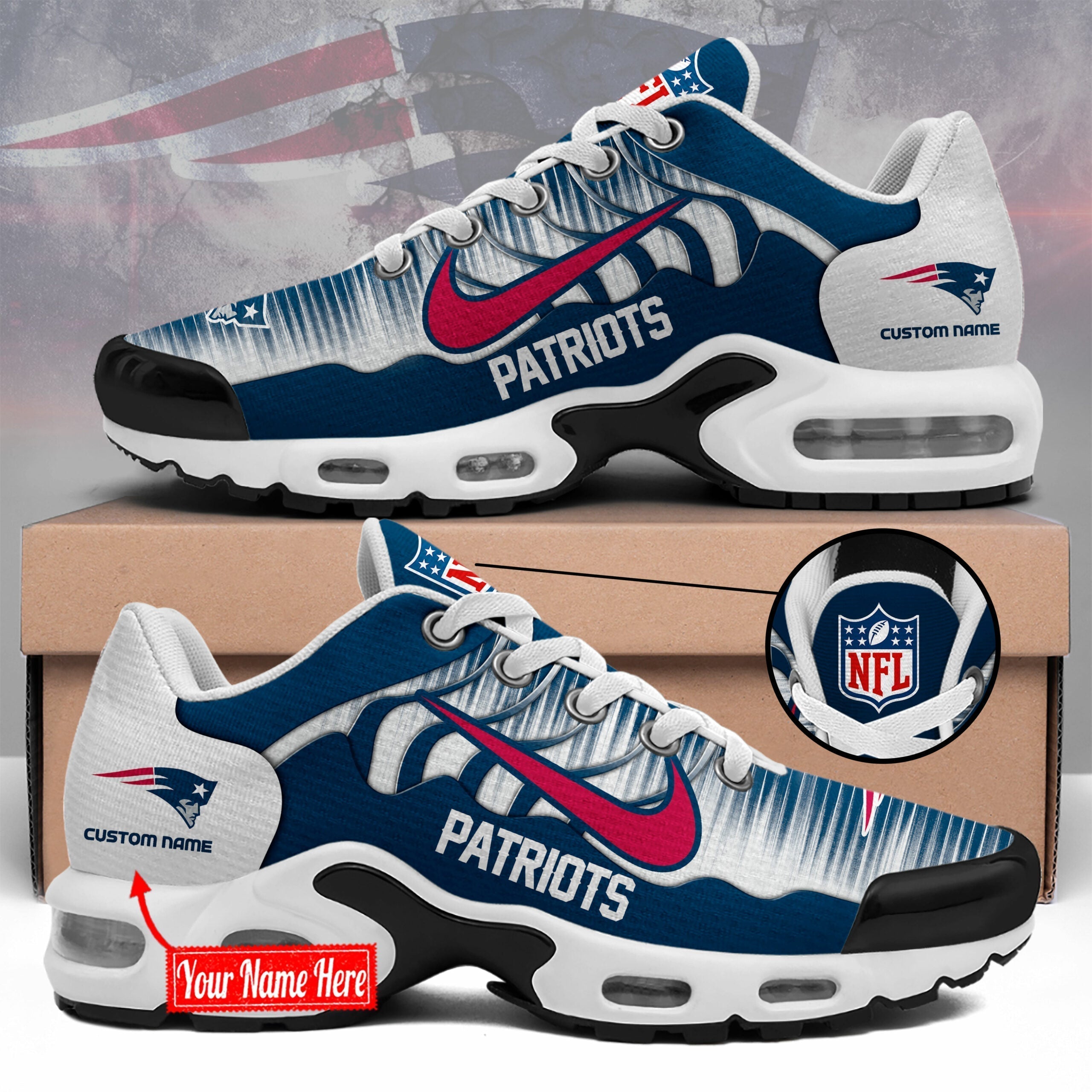 Ideafootwear New England Patriots TN Shoes Sneakers For Men And Women