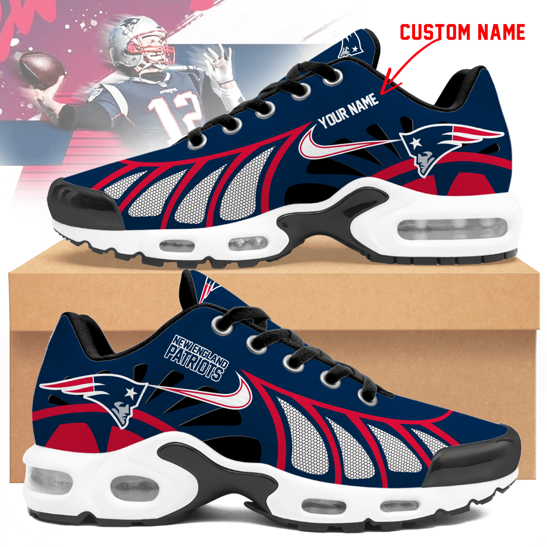 Ideafootwear New England Patriots TN Shoes Sneakers For Men And Women