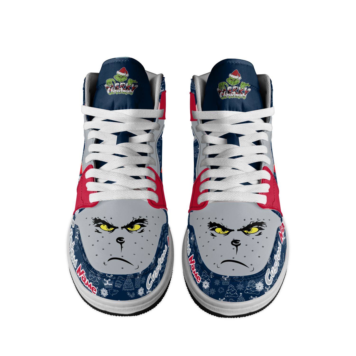 Ideafootwear New England Patriots x The Grinch x Christmas AJ1 High Sneakers Shoes For Men And Women