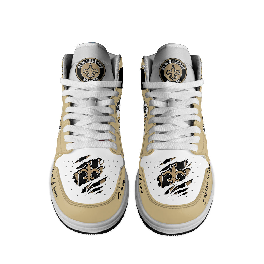 Ideafootwear New Orleans Saints AJ1 High Sneakers Shoes For Men And Women