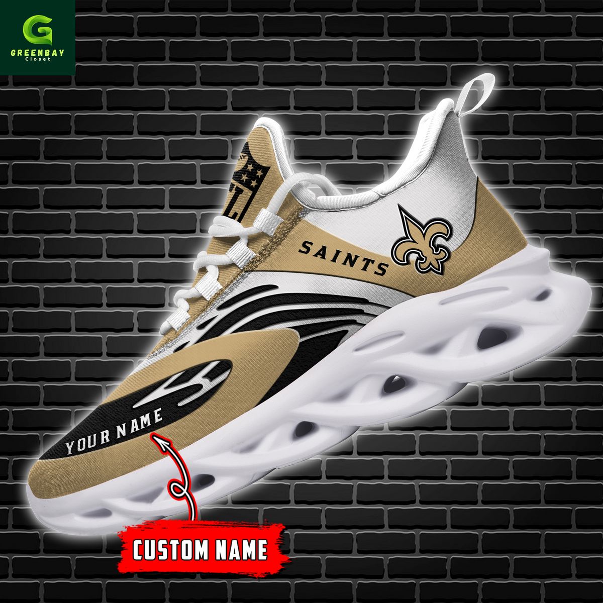 Ideafootwear New Orleans Saints Max Soul Shoes Sneakers For Men And Women