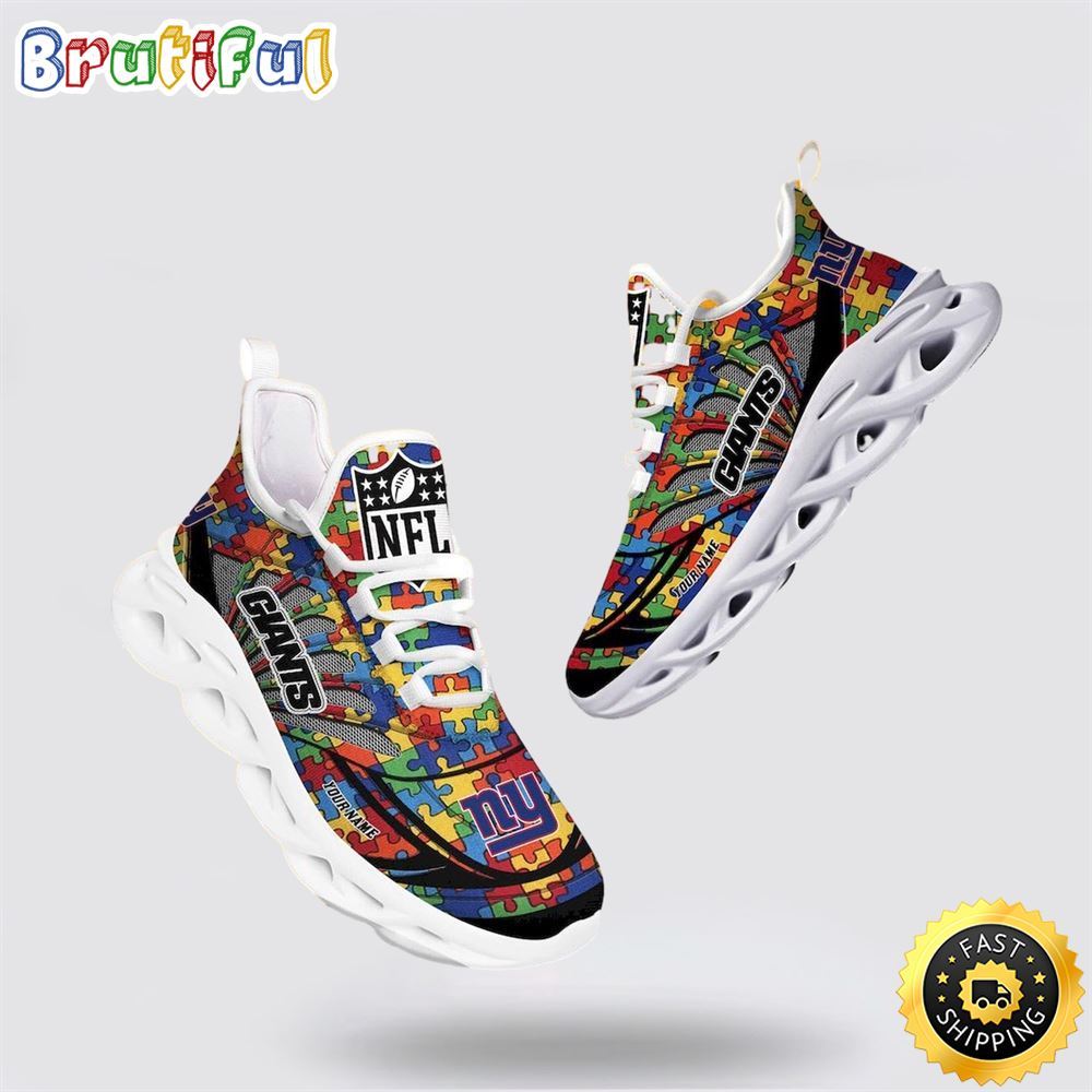Ideafootwear New York Giants Max Soul Shoes Sneakers For Men And Women