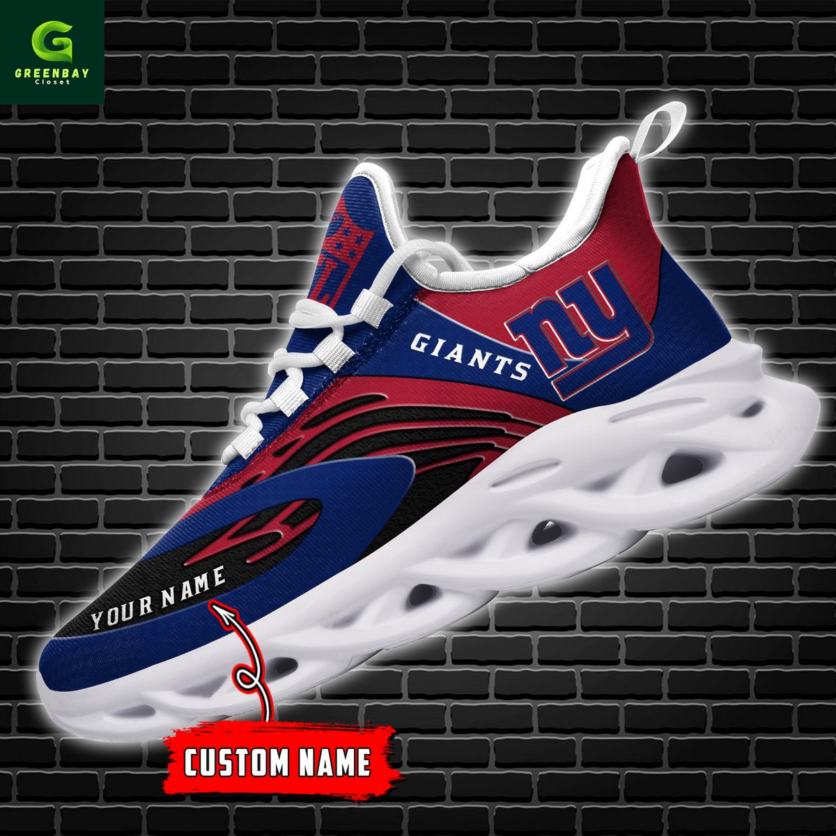 Ideafootwear New York Giants Max Soul Shoes Sneakers For Men And Women
