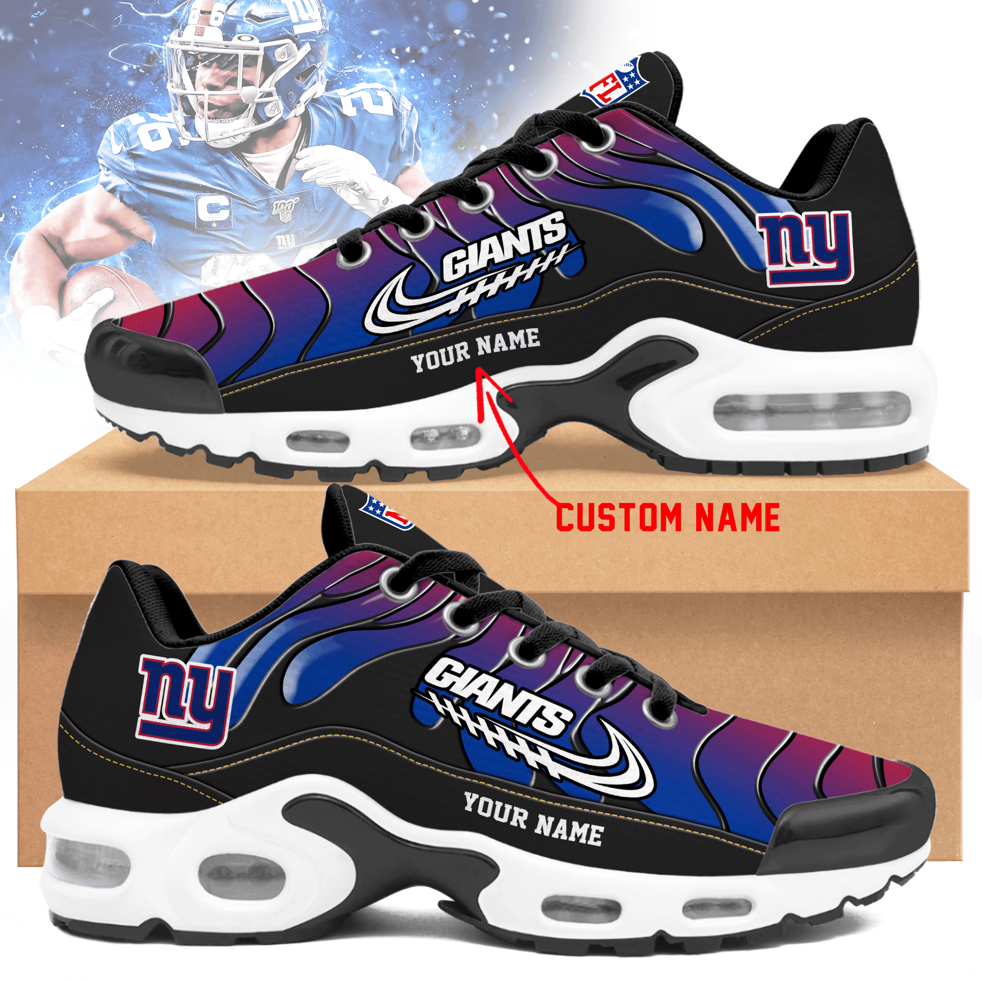 Ideafootwear New York Giants TN Shoes Sneakers For Men And Women