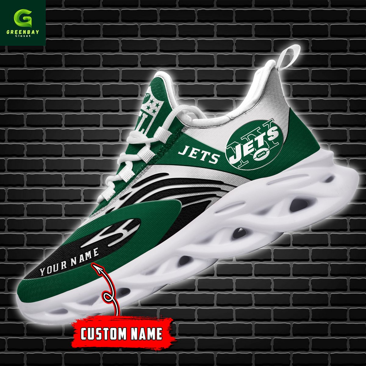 Ideafootwear New York Jets Max Soul Shoes Sneakers For Men And Women
