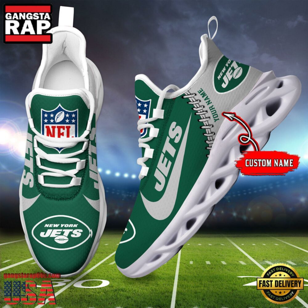 Ideafootwear New York Jets Max Soul Shoes Sneakers For Men And Women