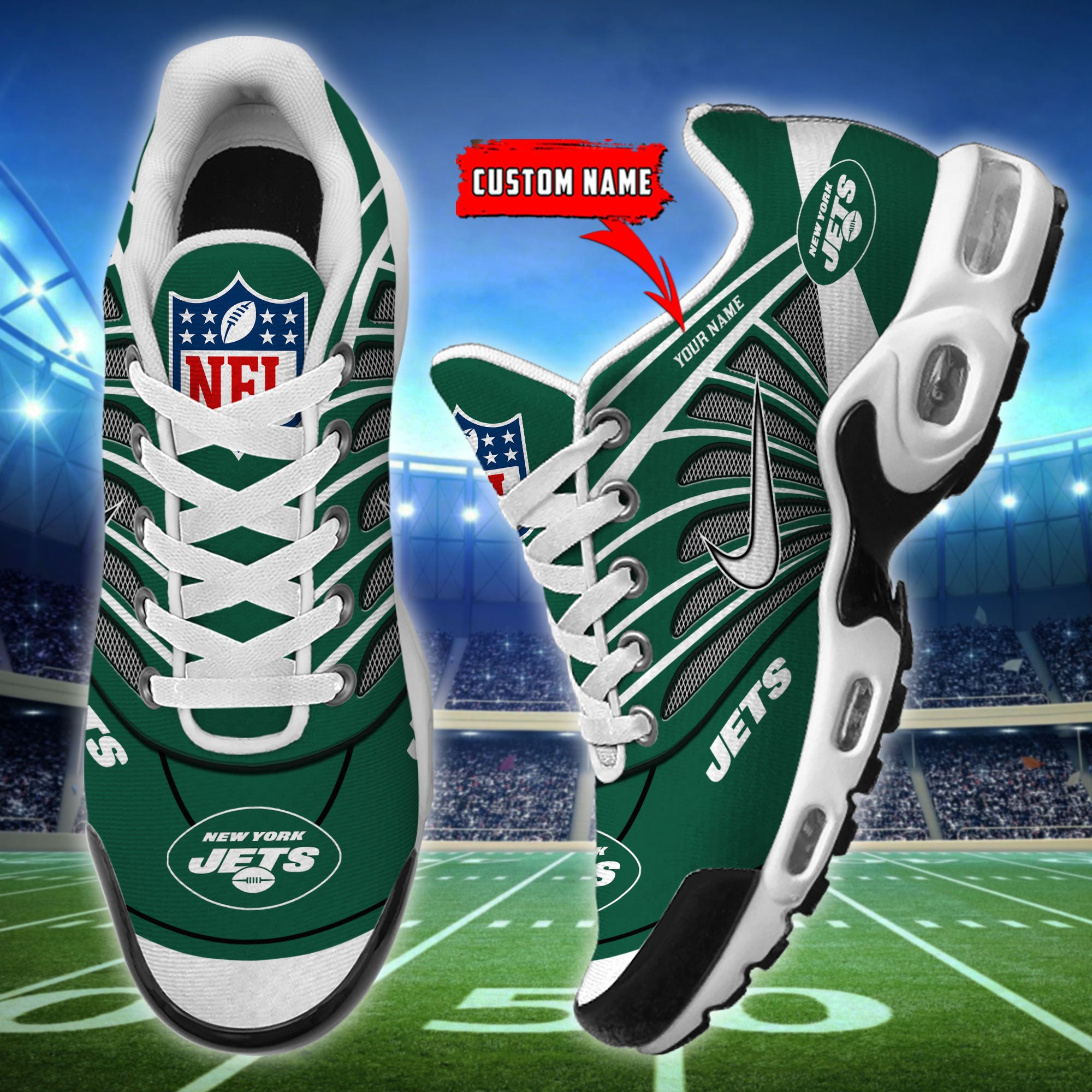 Ideafootwear New York Jets TN Shoes Sneakers For Men And Women