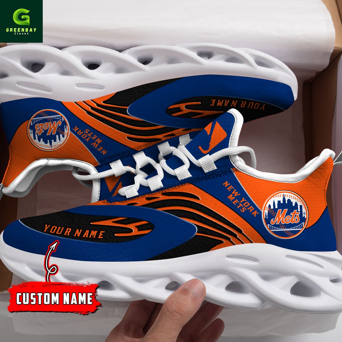 Ideafootwear New York Mets Max Soul Shoes Sneakers For Men And Women