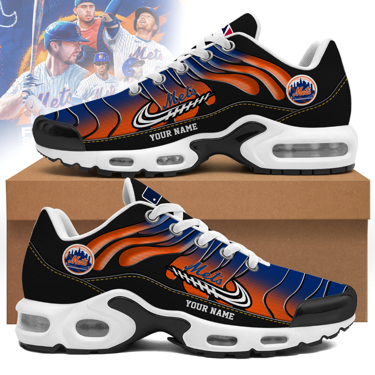 Ideafootwear New York Mets TN Shoes Sneakers For Men And Women