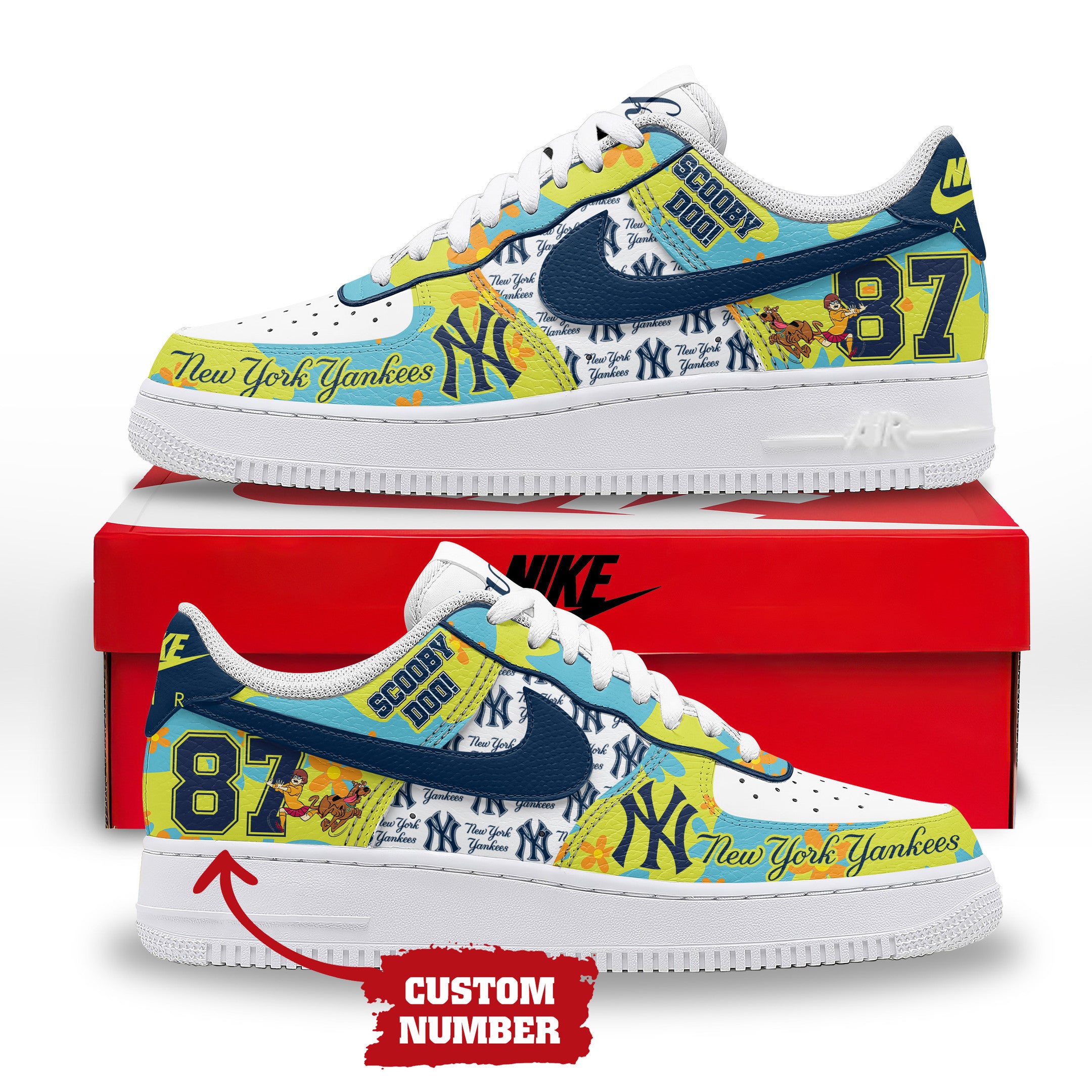 Ideafootwear New York Yankees Air Low-Top Sneakers Shoes For Men And Women 1