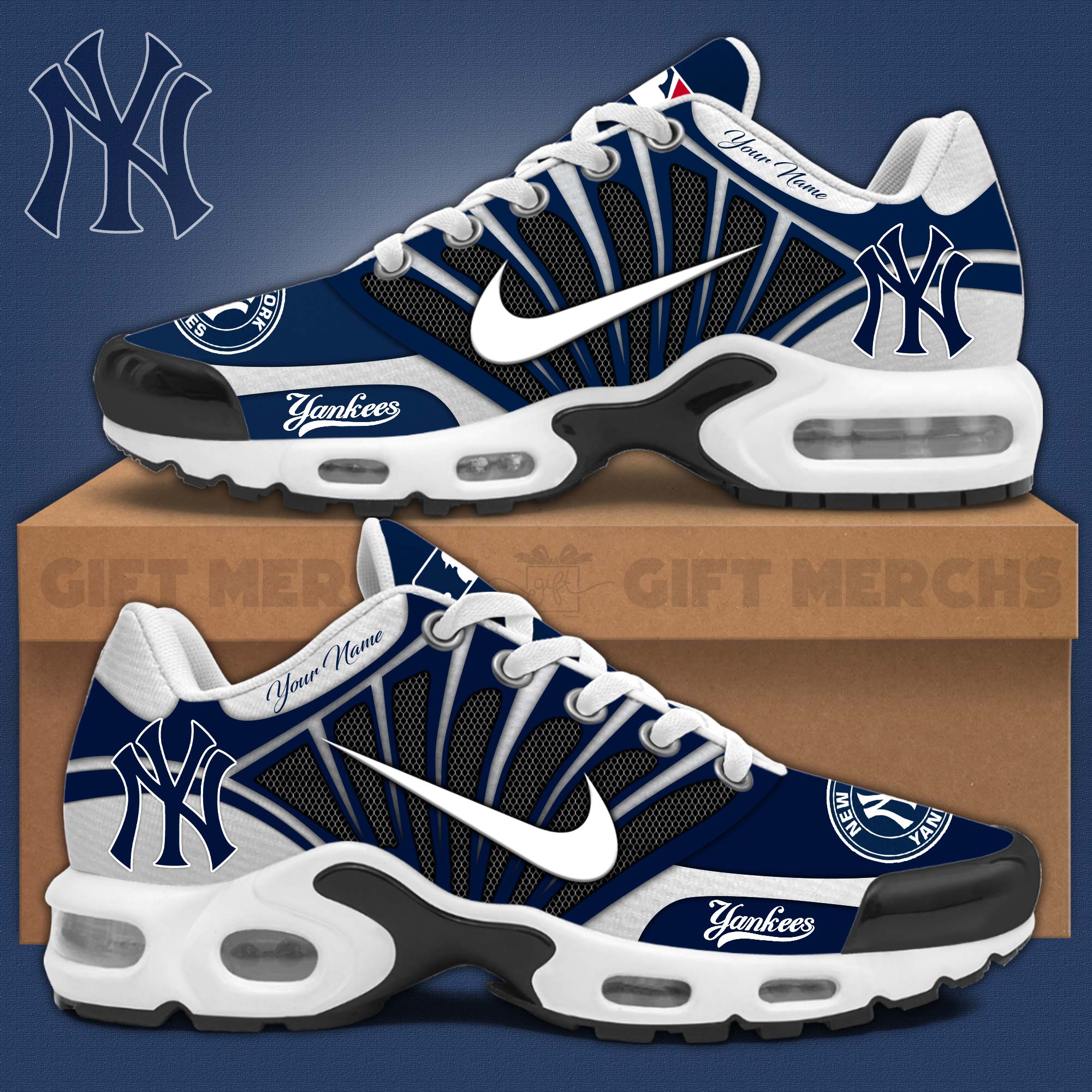 Ideafootwear New York Yankees TN Shoes Sneakers For Men And Women