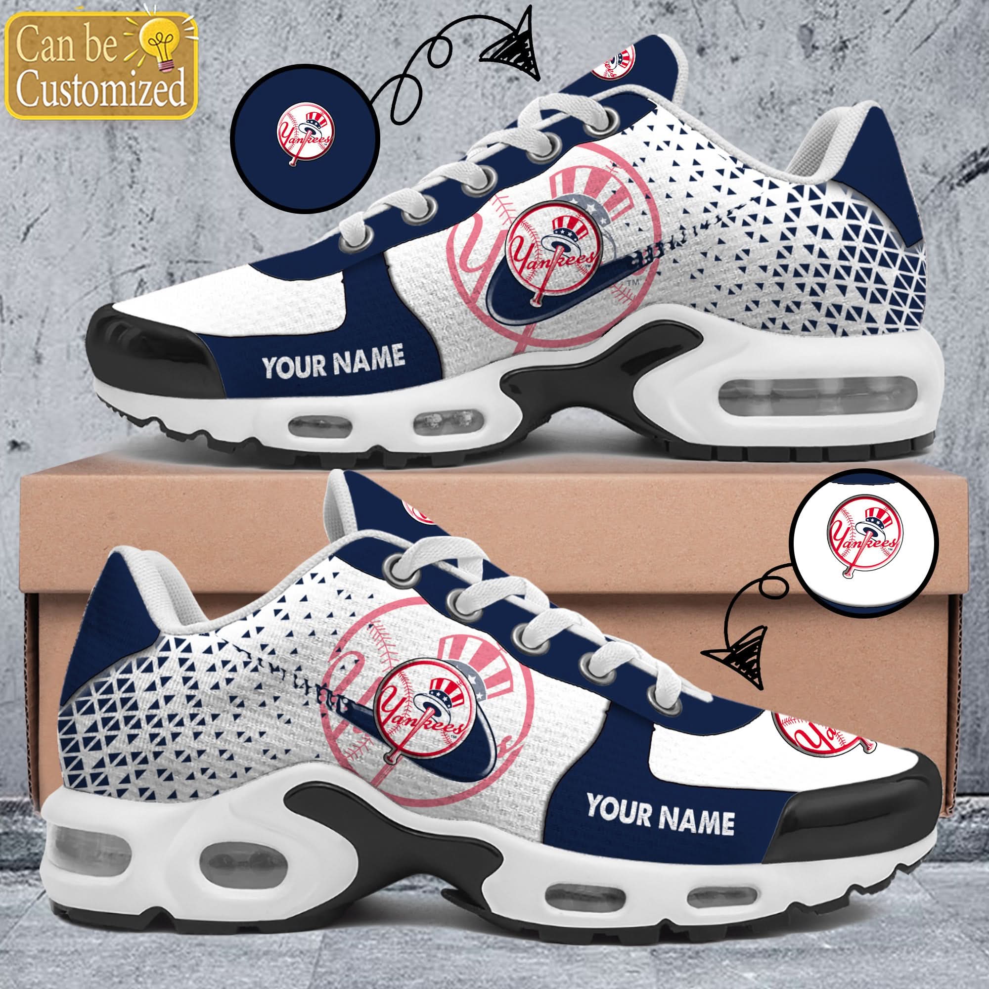 Ideafootwear New York Yankees TN Shoes Sneakers For Men And Women
