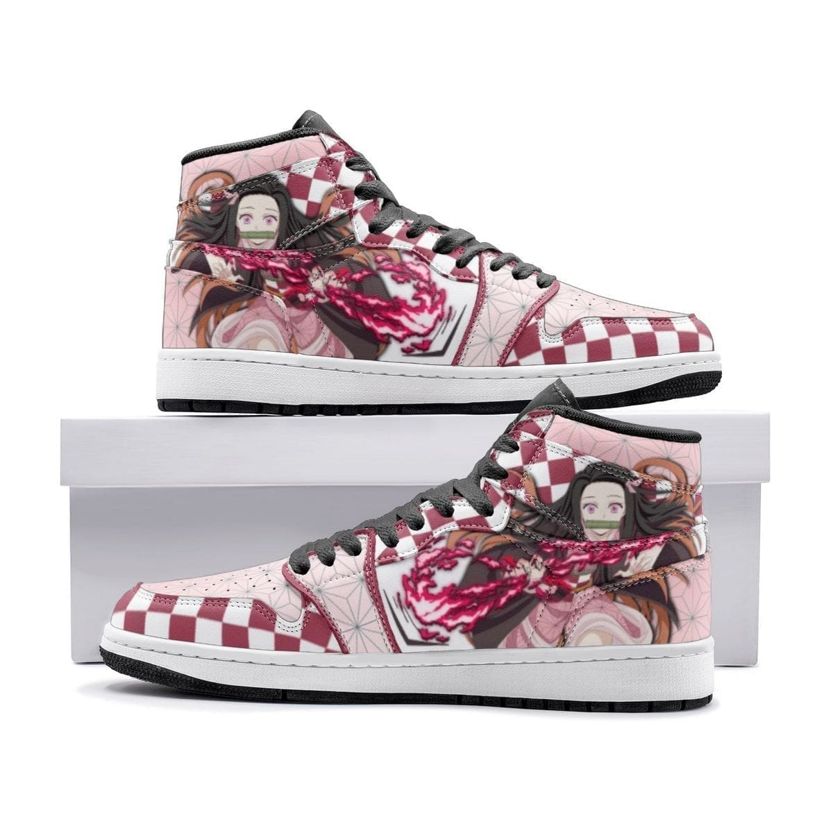 Ideafootwear Nezuko Demon Slayer AJ1 High Sneakers Shoes For Men And Women