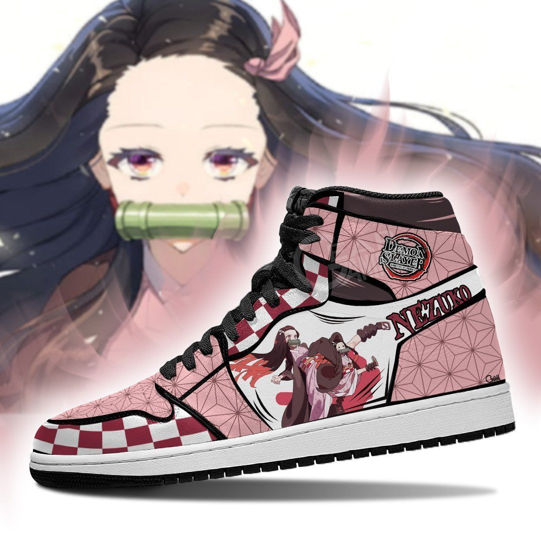 Ideafootwear Nezuko Kamado AJ1 High Sneakers Shoes For Men And Women