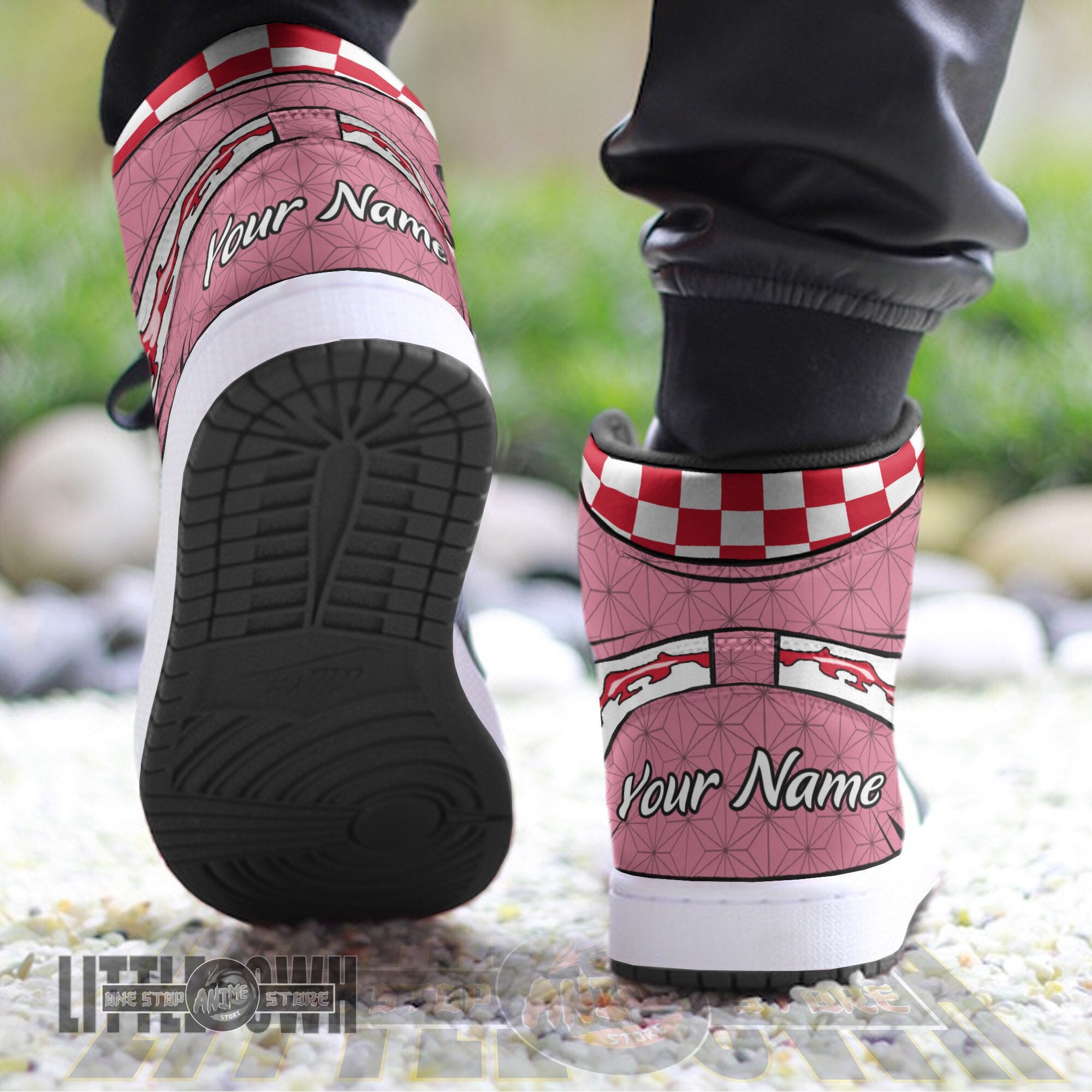Ideafootwear Nezuko Kamado AJ1 High Sneakers Shoes For Men And Women