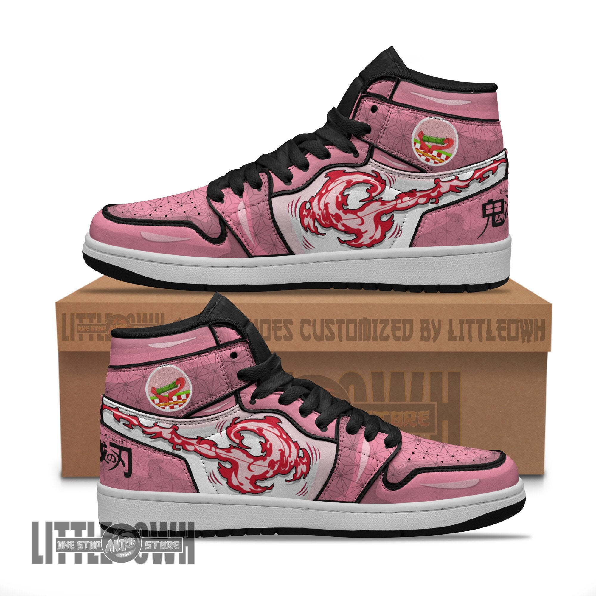 Ideafootwear Nezuko Kamado AJ1 High Sneakers Shoes For Men And Women