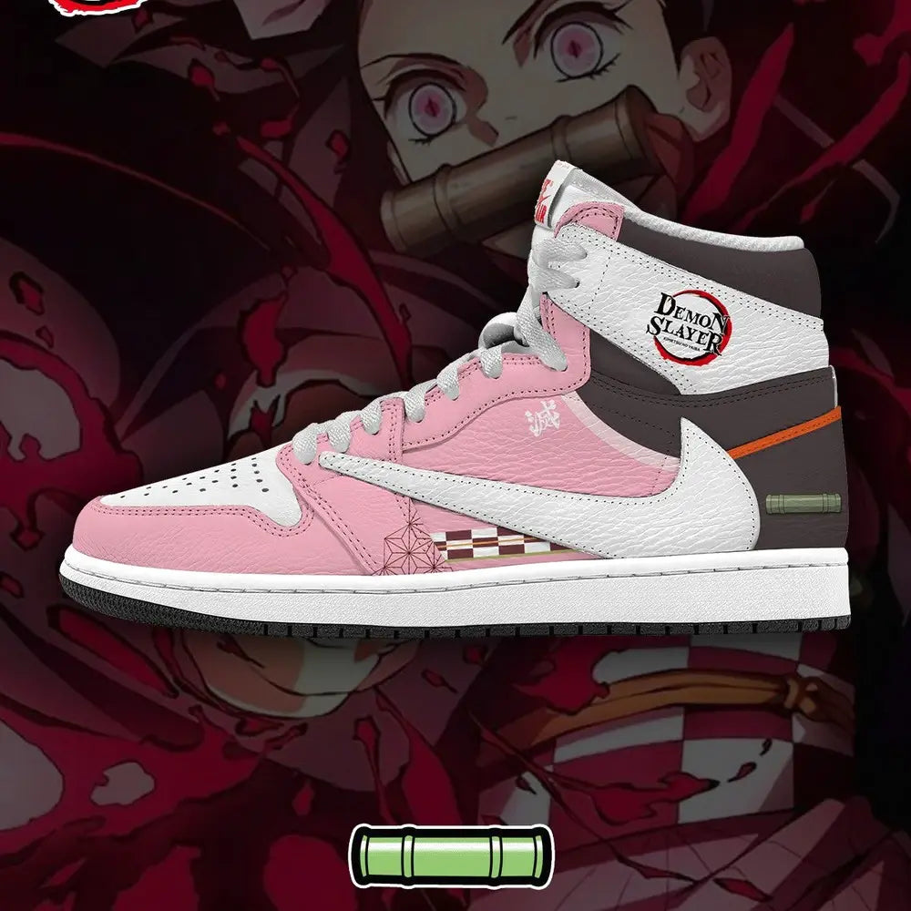 Ideafootwear Nezuko Kamado V.5 AJ1 High Sneakers Shoes For Men And Women