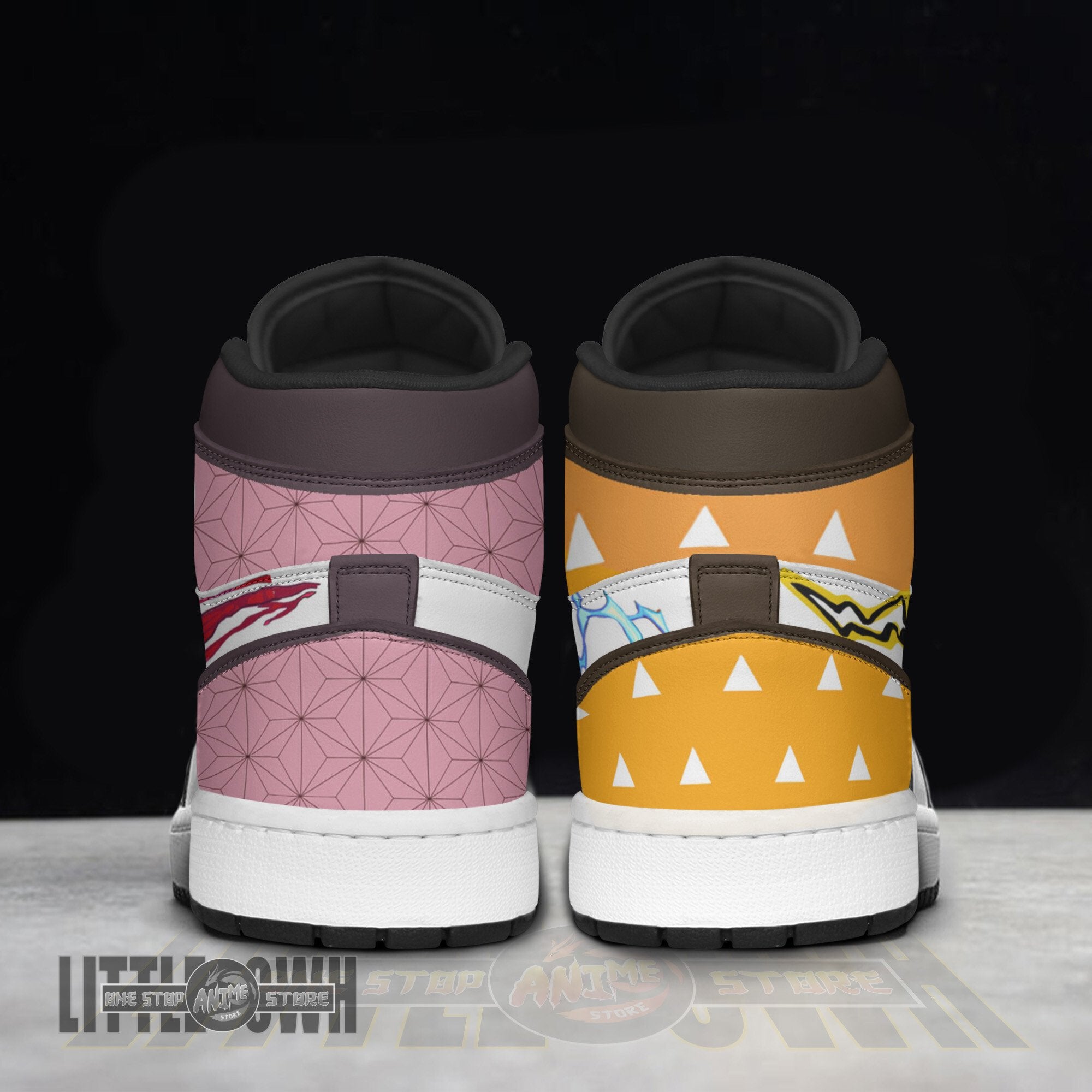 Ideafootwear Nezuko Zenitsu AJ1 High Sneakers Shoes For Men And Women