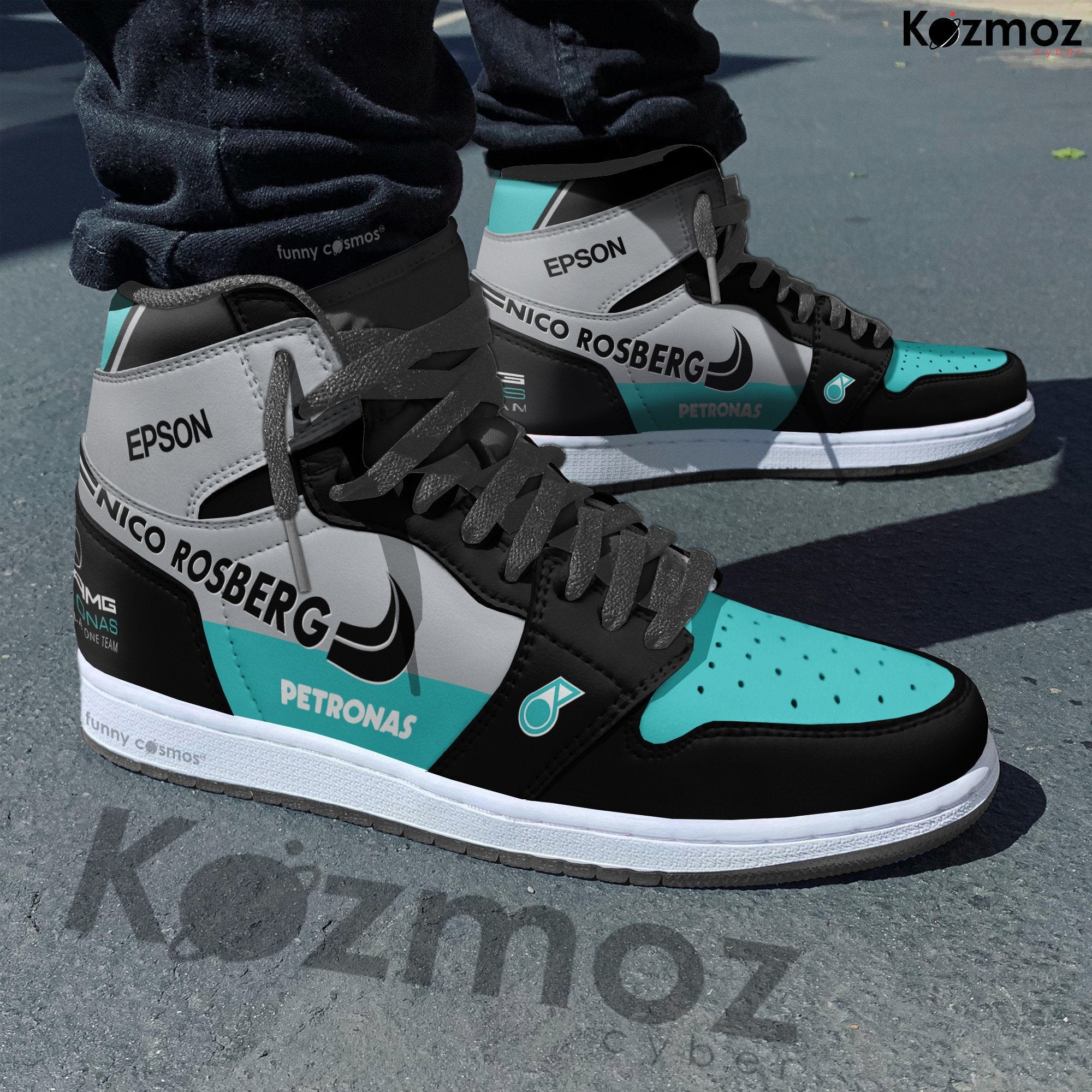 Ideafootwear Nico Rosberg AJ1 High Sneakers Shoes For Men And Women