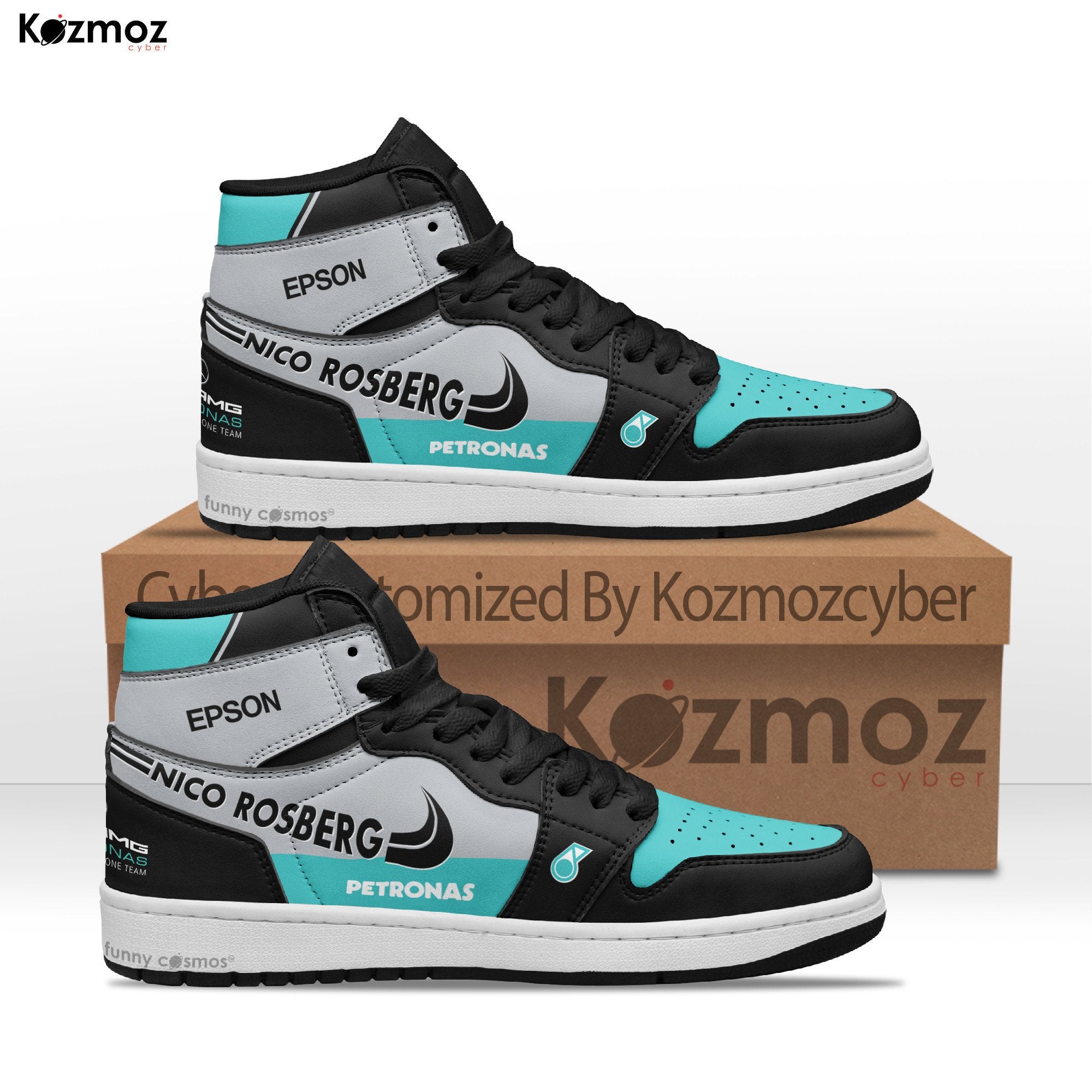 Ideafootwear Nico Rosberg AJ1 High Sneakers Shoes For Men And Women