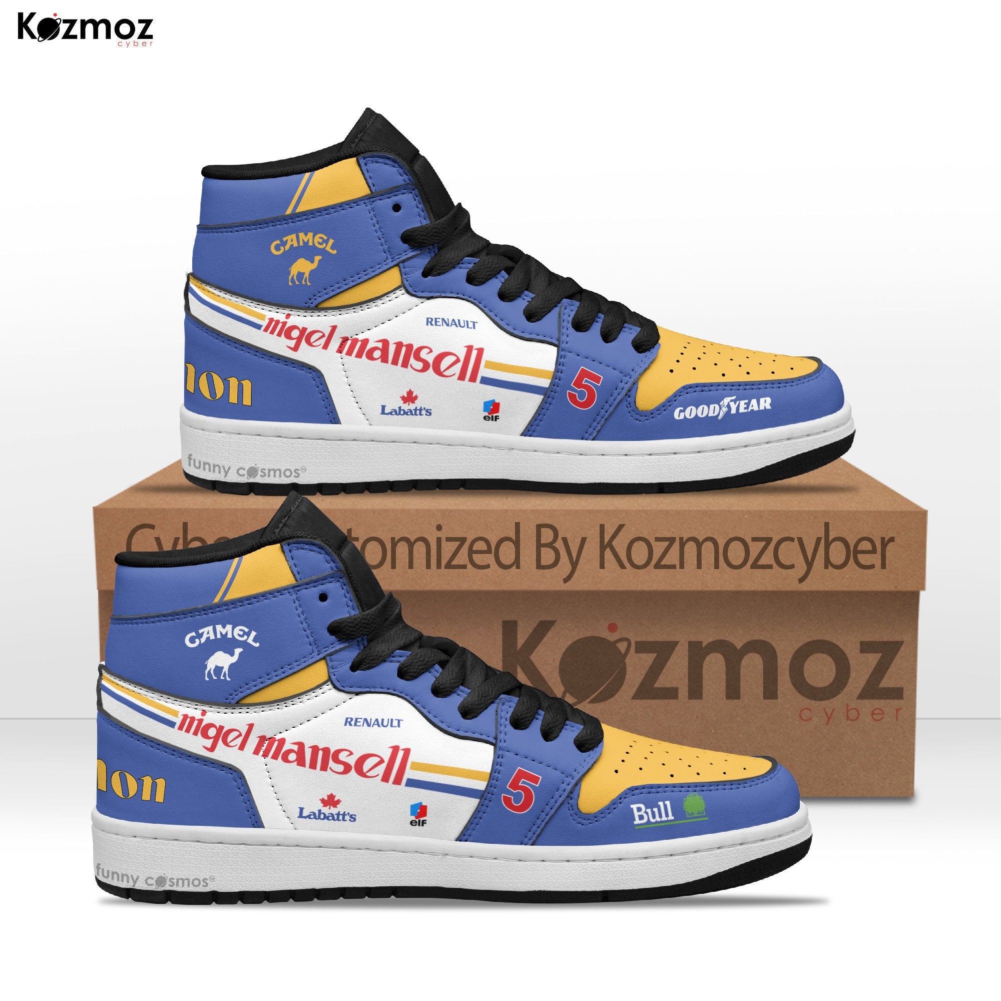 Ideafootwear Nigel Mansell AJ1 High Sneakers Shoes For Men And Women